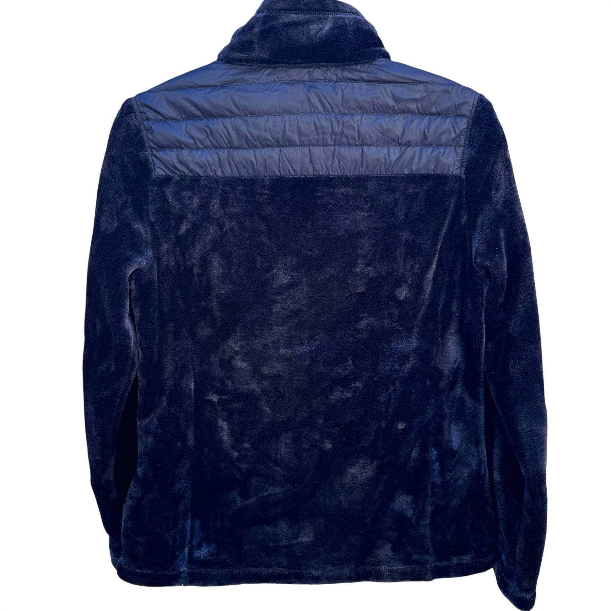 32° Heat Womens M Navy Zip Quilted Puffer Fleece Jacket Long Sleeve Gorpcore