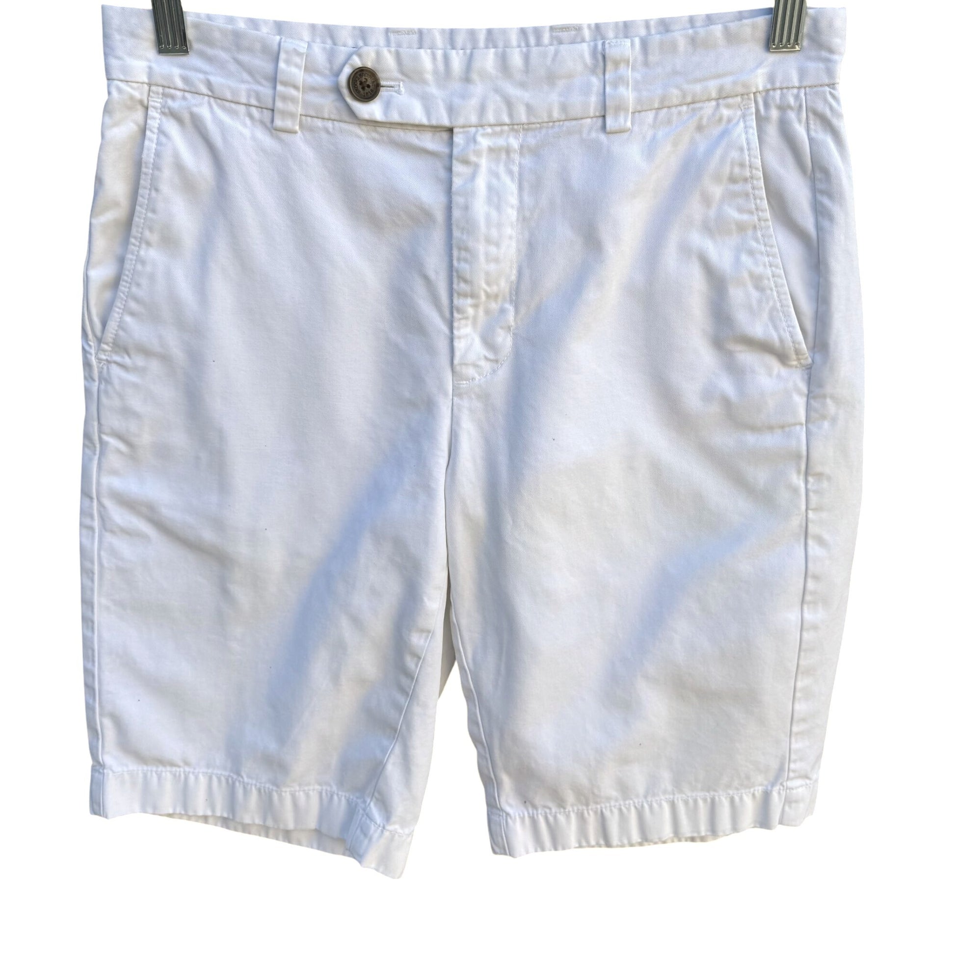 Brooks Brothers Mens White Bermuda Shorts W30 Preppy Cotton Mens Casual Summer