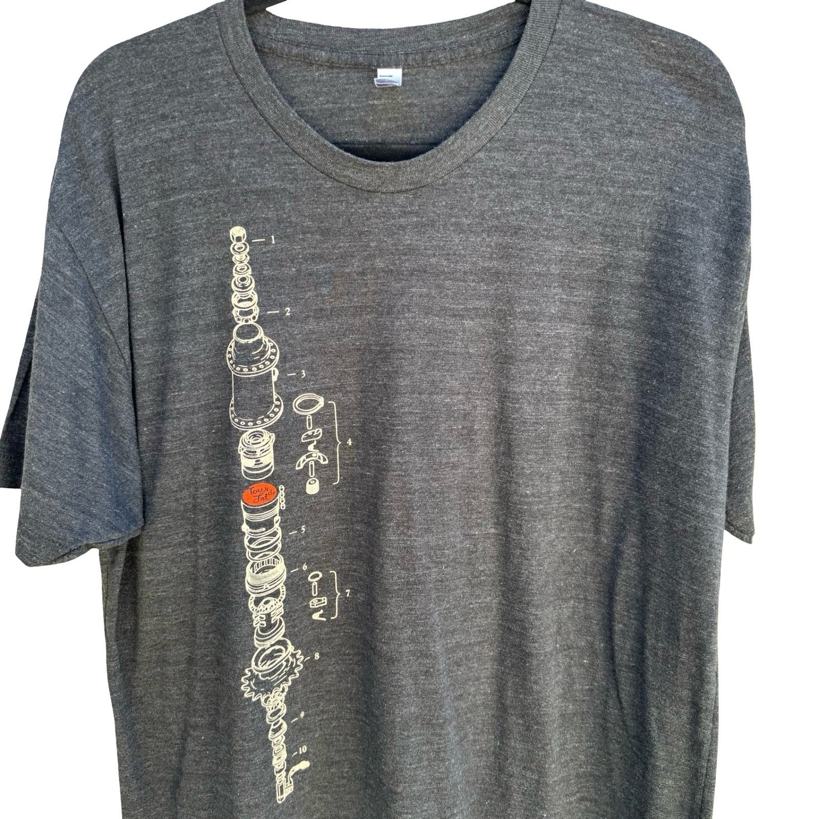 American Apparel New Belgium Brewing Tour de Fat 2014 Bike Graphic Tee XL Gray
