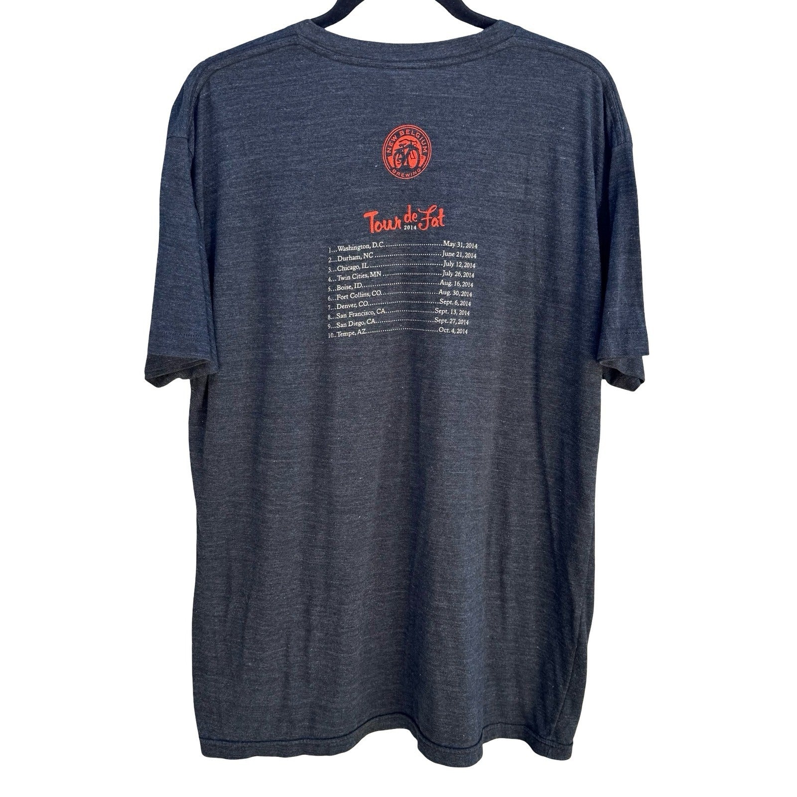 American Apparel New Belgium Brewing Tour de Fat 2014 Bike Graphic Tee XL Gray