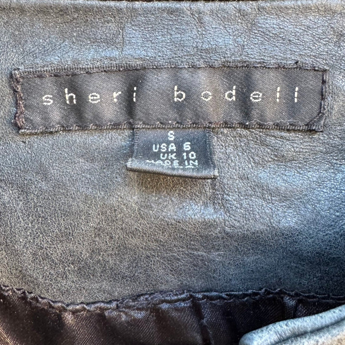 Sheri Bodell Minimalist Edgy Biker Moto Luxe Open Front Leather Jacket Black 6