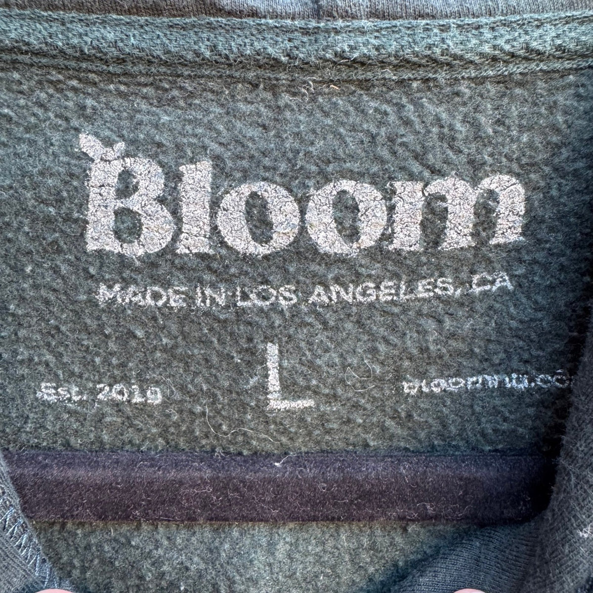 Bloom Streetwear Gorpcore Embroidered Logo Pullover Hoodie Mens Forest Green L