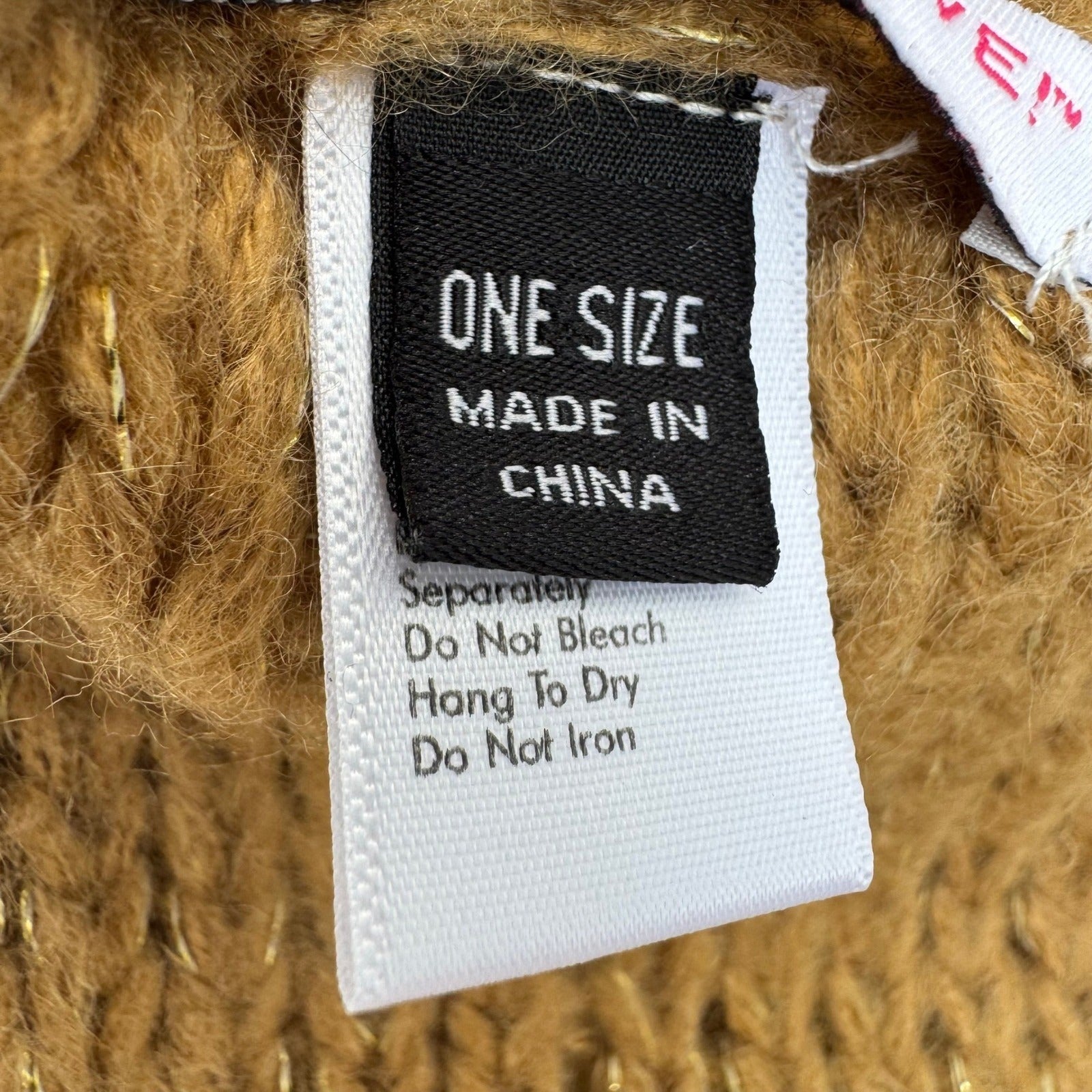 Isaac Mizrahi Womens Camel Gold Metallic Chunky Ribbed Knit Infinity Scarf OS