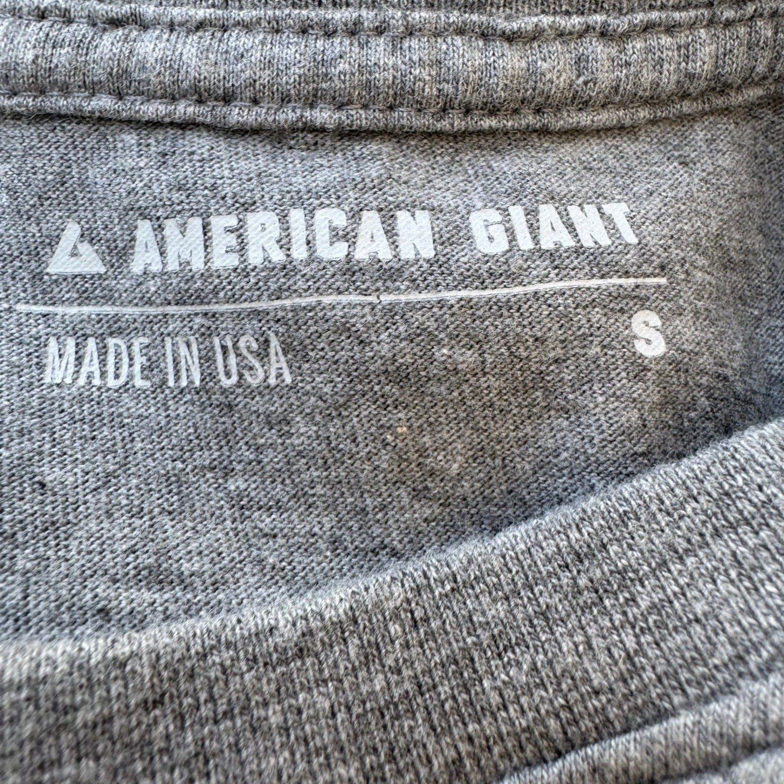 American Giant Minimalist Sustainable Cotton Pocket Tee Short Sleeve Grey S USA