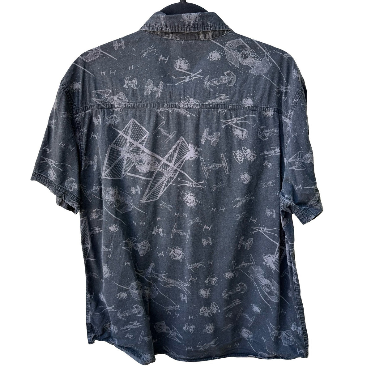 Star Wars Galactic Starship Sci-Fi TIE Fighter Nerd Geek Space Shirt Grey Mens L