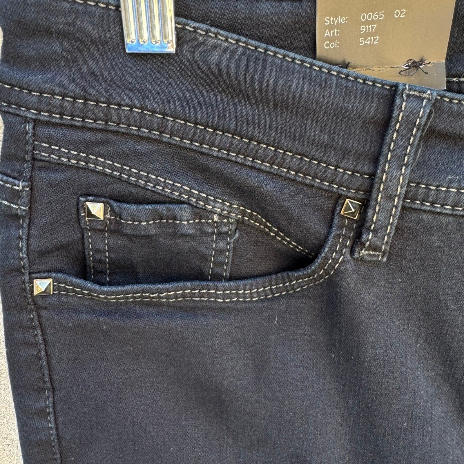 Cambio Jeans Parla Long Luxury Edition Dark Indigo Skinny Jeans Womens 12 NEW