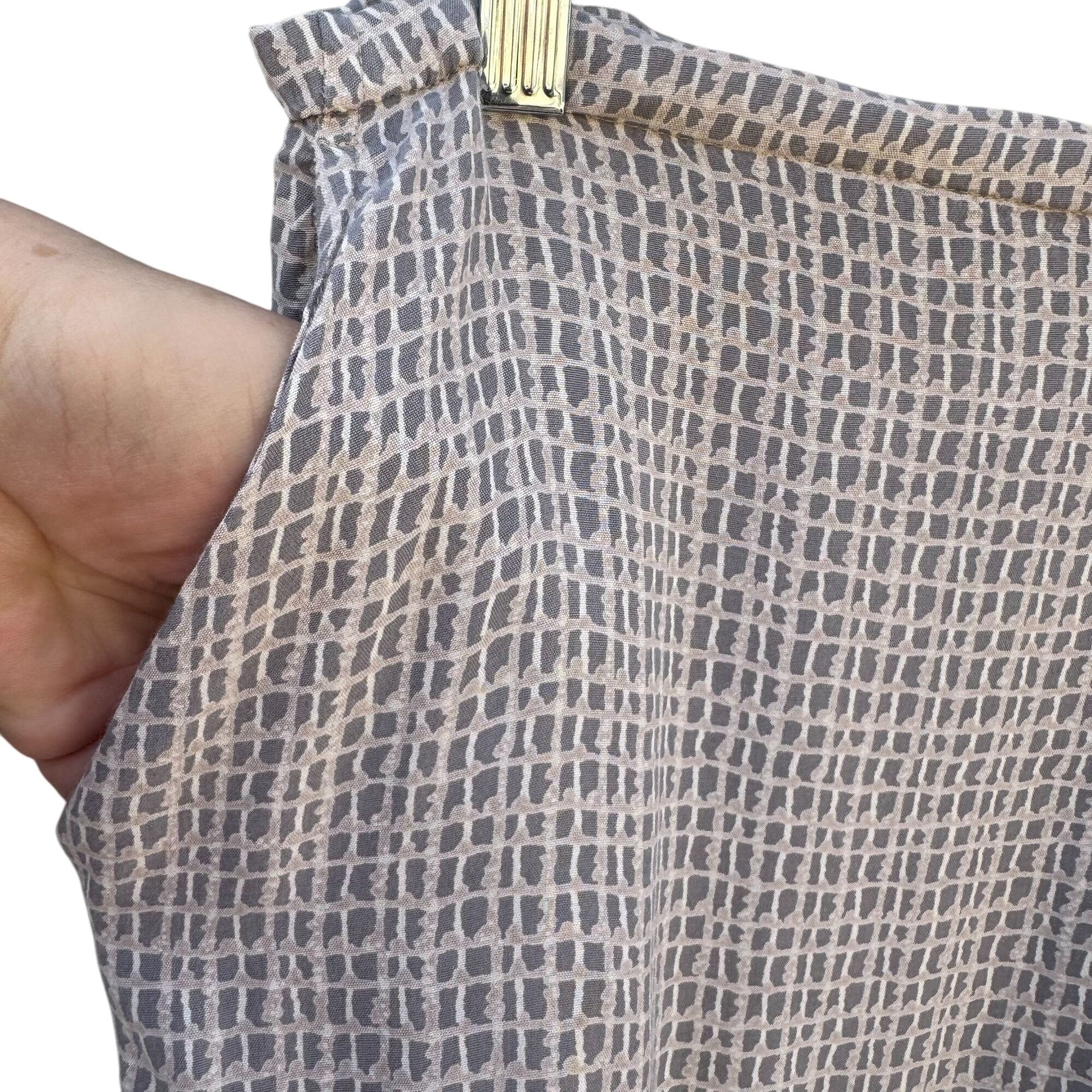 Cherokee Womens Grey White Checkered Lightweight Flowy Drawstring Waist Pants XL