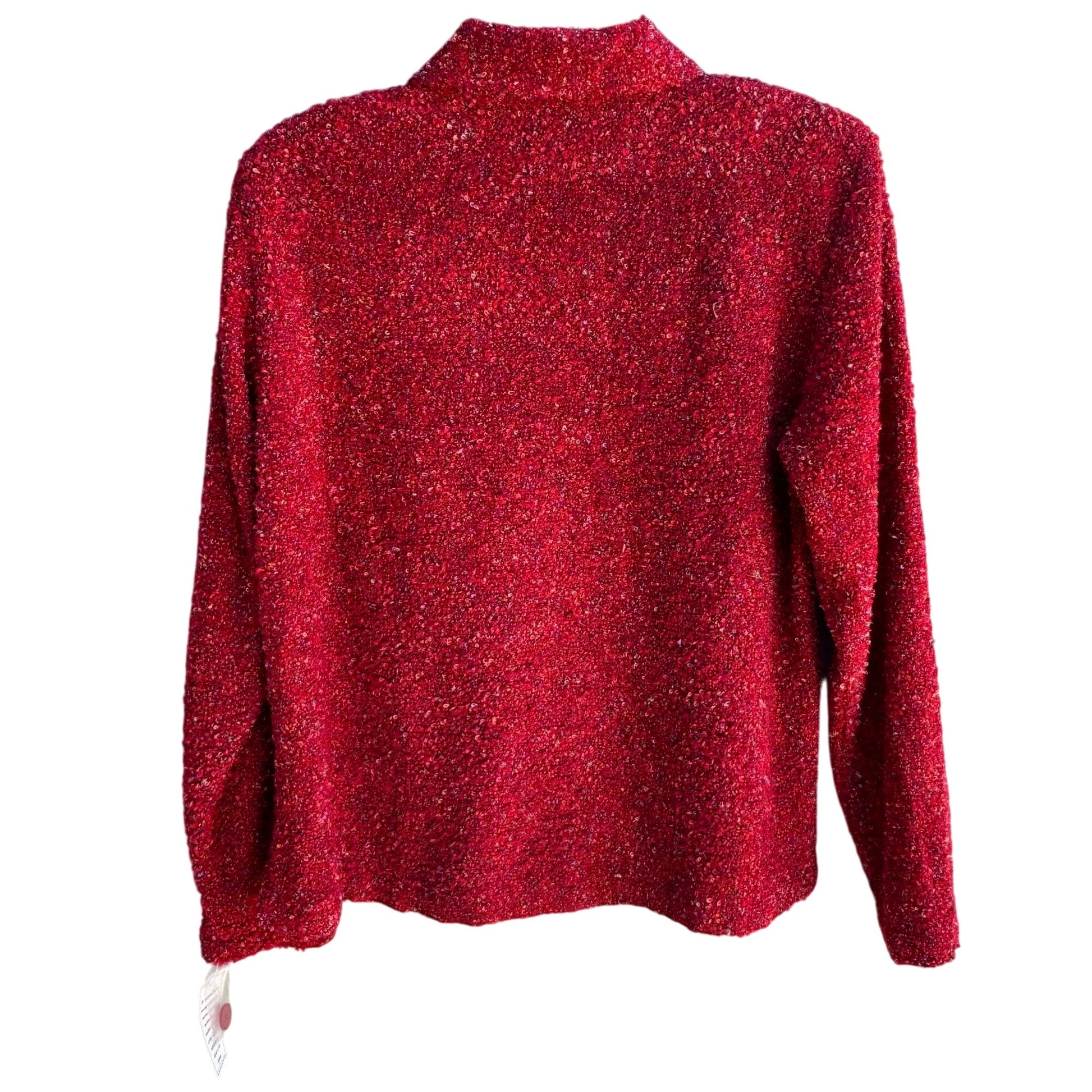 Erin London Vintage Womens Red Boucle Button-Up Knit PreppyCardigan Jacket New S