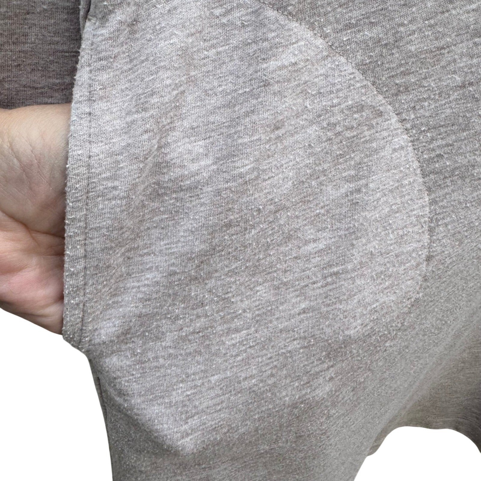 Pure J Jill Luxe Tencel Cowl Neck Tunic Dress Oatmeal Long Sleeve Pockets L