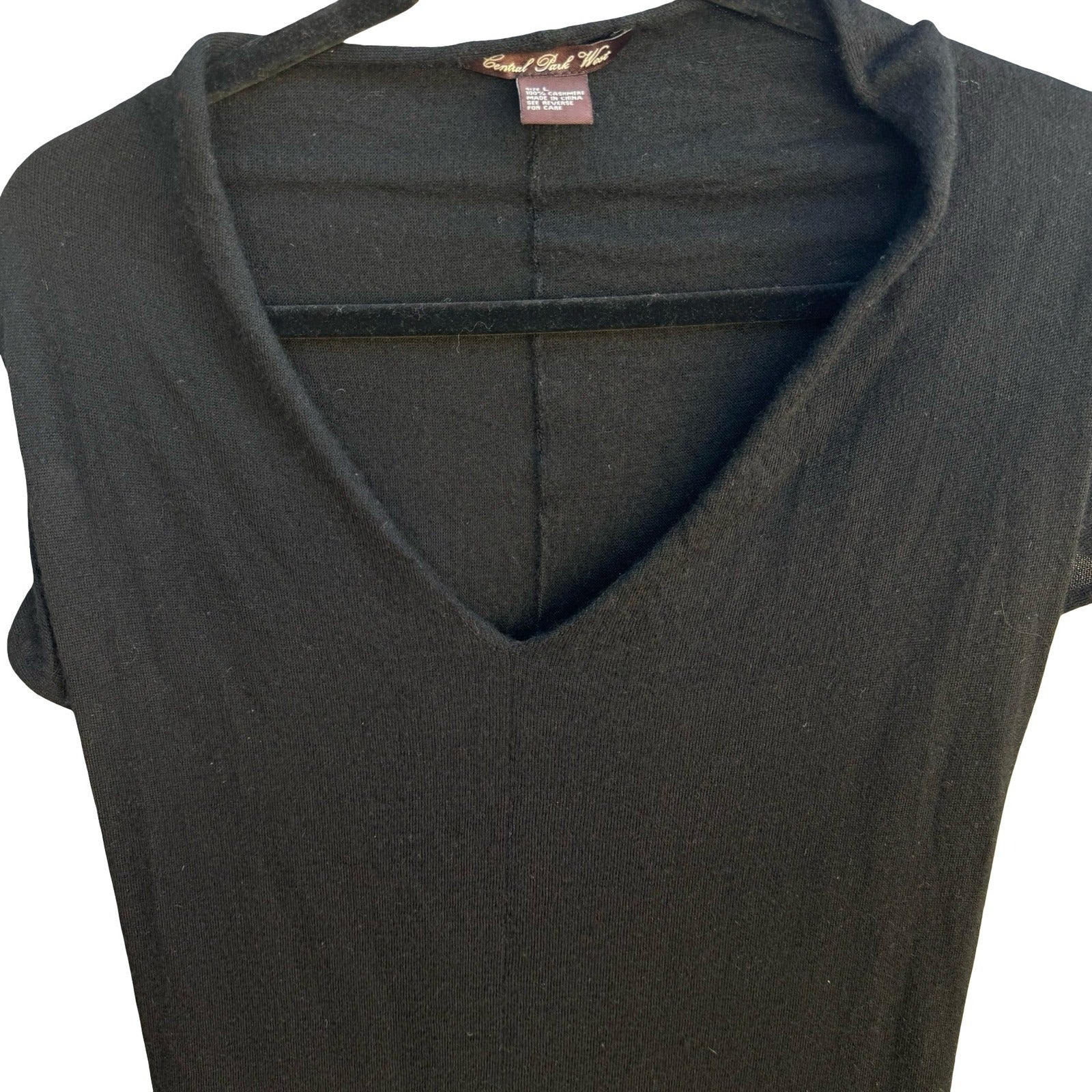 Central Park West 100% Cashmere Minimalist Quiet Luxury Cutout Back Sweater L