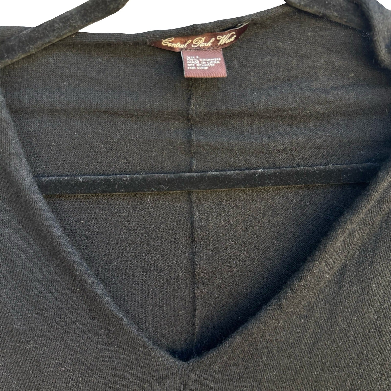 Central Park West 100% Cashmere Minimalist Quiet Luxury Cutout Back Sweater L