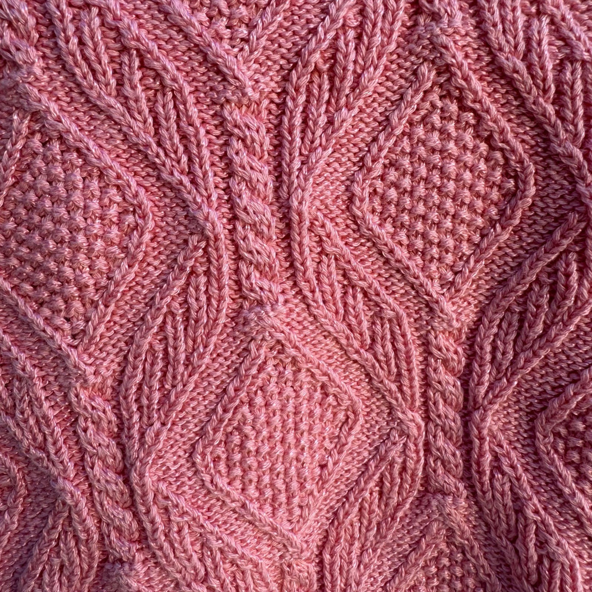 Liz Claiborne Vintage Coquette Preppy Coastal Cable Knit Crop Polo Sweater Pink