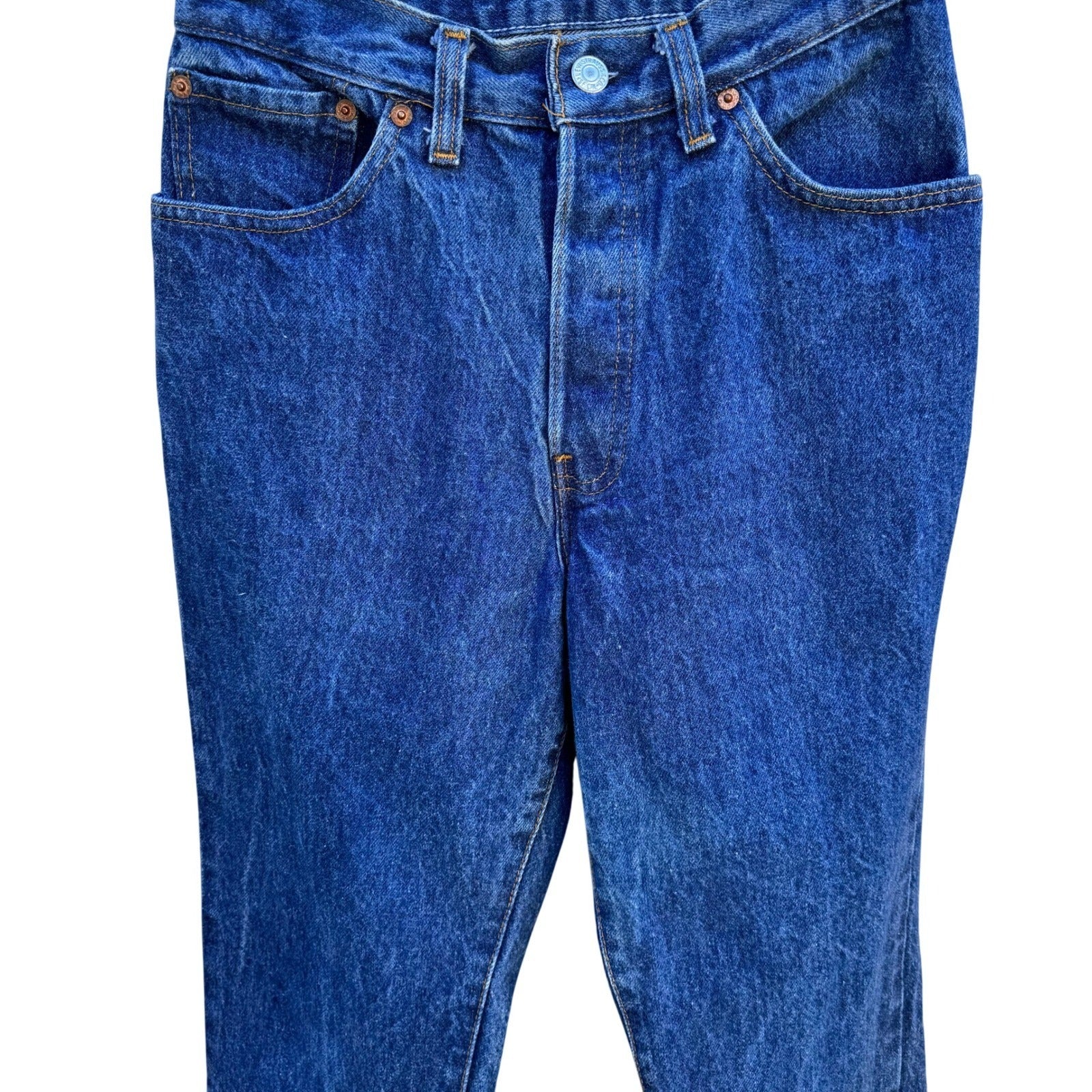 Levis 501 Vintage 80s Straight Leg Jeans Blue Medium Wash Button Fly Denim Pants