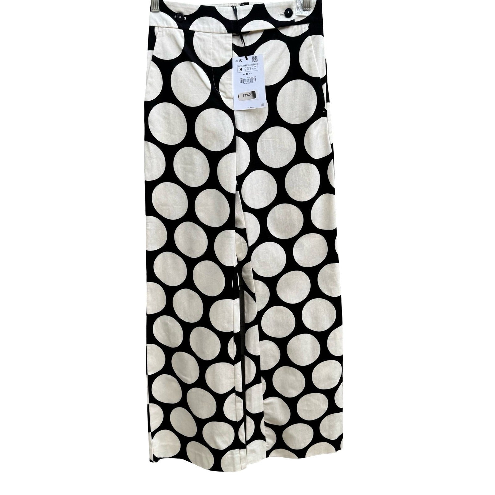 Zara Studio Polka Dot Avant Garde Mod Wide Leg Pant Statement Fashion Piece NEW