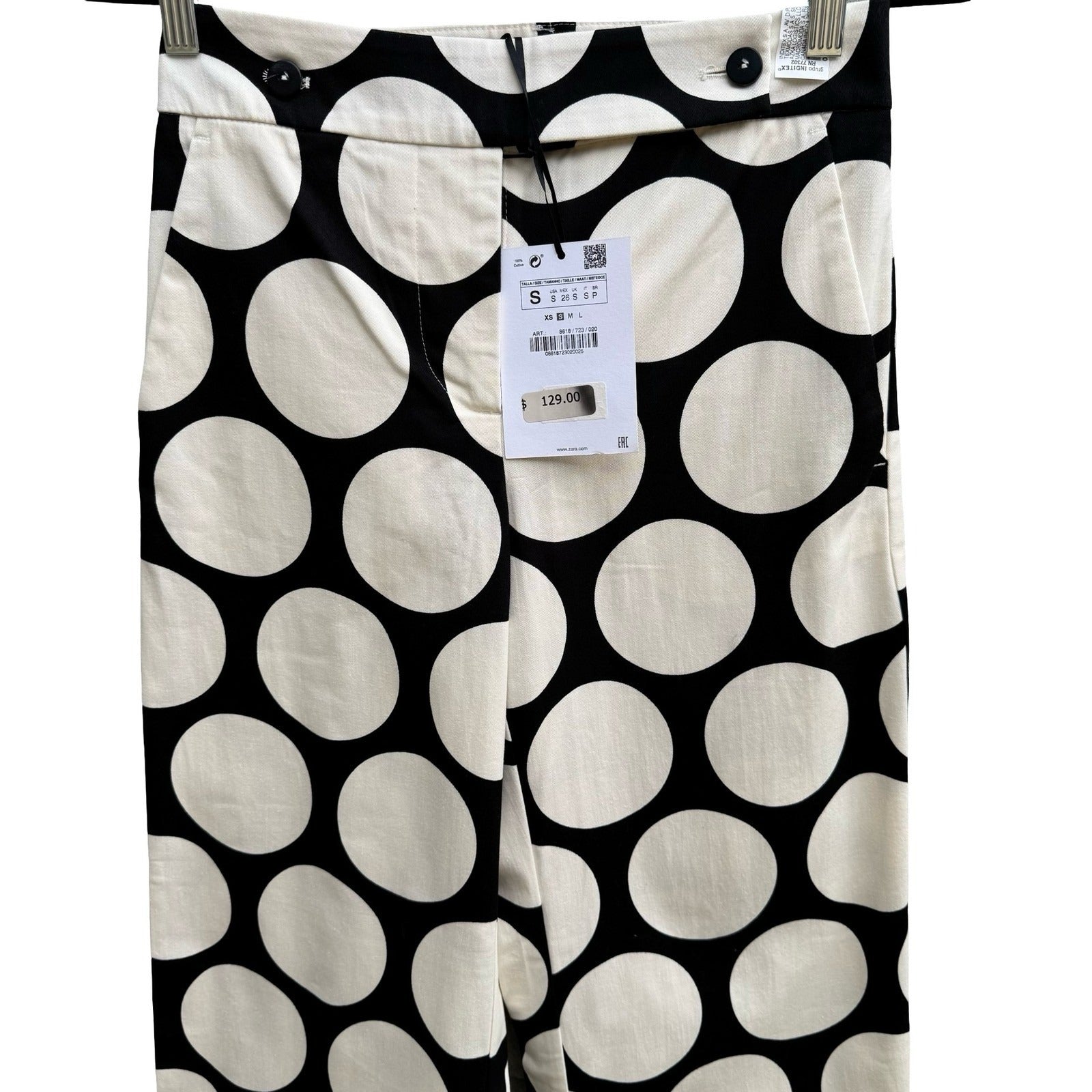 Zara Studio Polka Dot Avant Garde Mod Wide Leg Pant Statement Fashion Piece NEW
