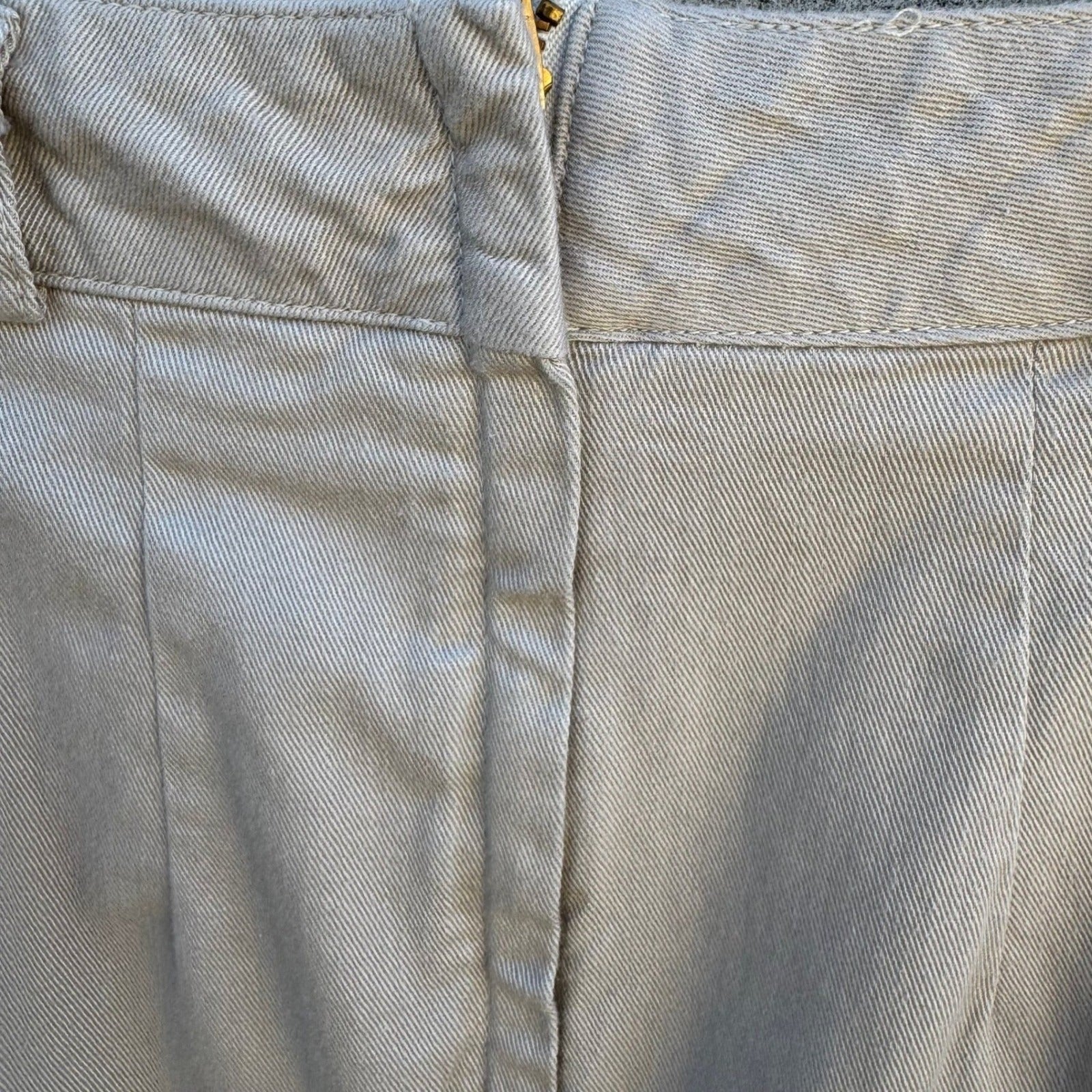 LizSport Vintage 80s Khaki Cotton V-Yoke Pencil Mini Skirt Tan Sz 2P USA Made