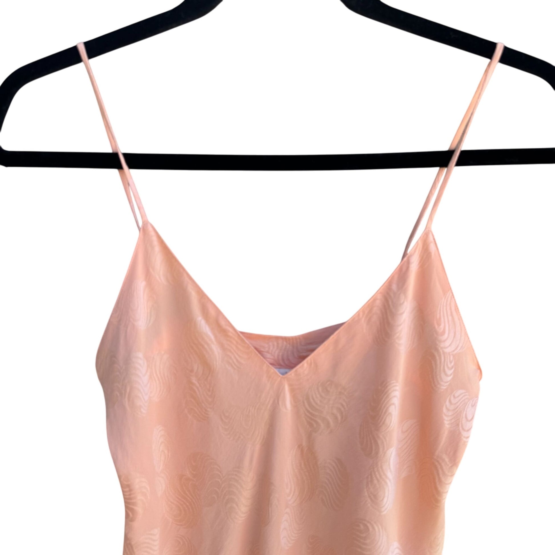 Victorias Secret Vintage Silk Peach Texture Swirl Lingerie Camisole Babydoll Top