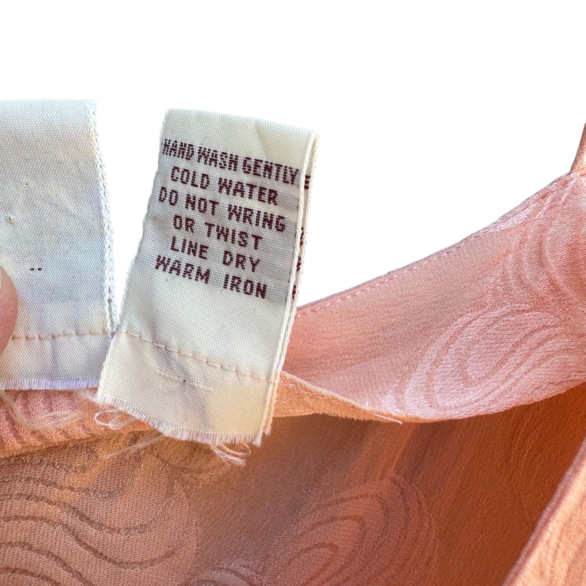 Victorias Secret Vintage Silk Peach Texture Swirl Lingerie Camisole Babydoll Top