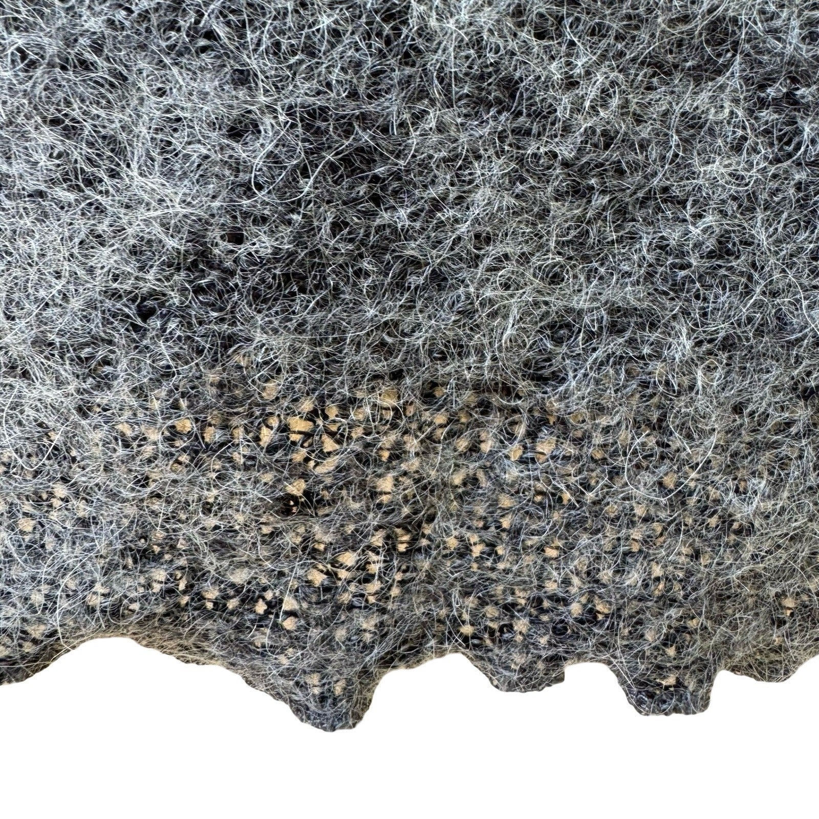 Doki-Geki Y2K Minimalist Fuzzy Knit Semi Sheer Slim Fit Turtleneck Grey Sweater