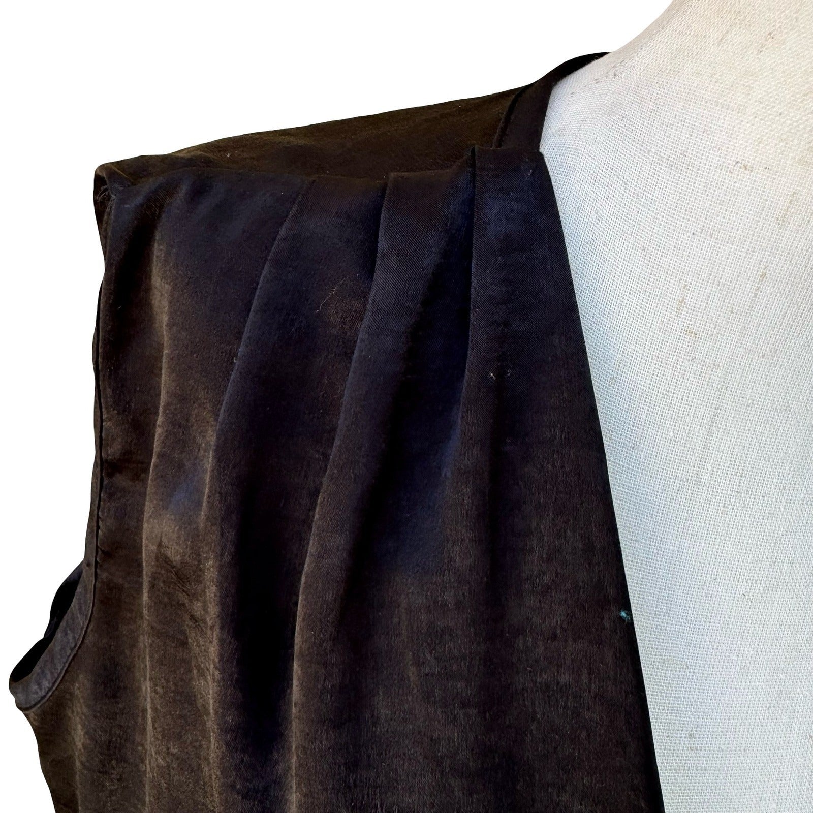 Blue Sketch Y2K Satin Surplice Peplum Blouse Smocked Waist Whimsigoth Black L