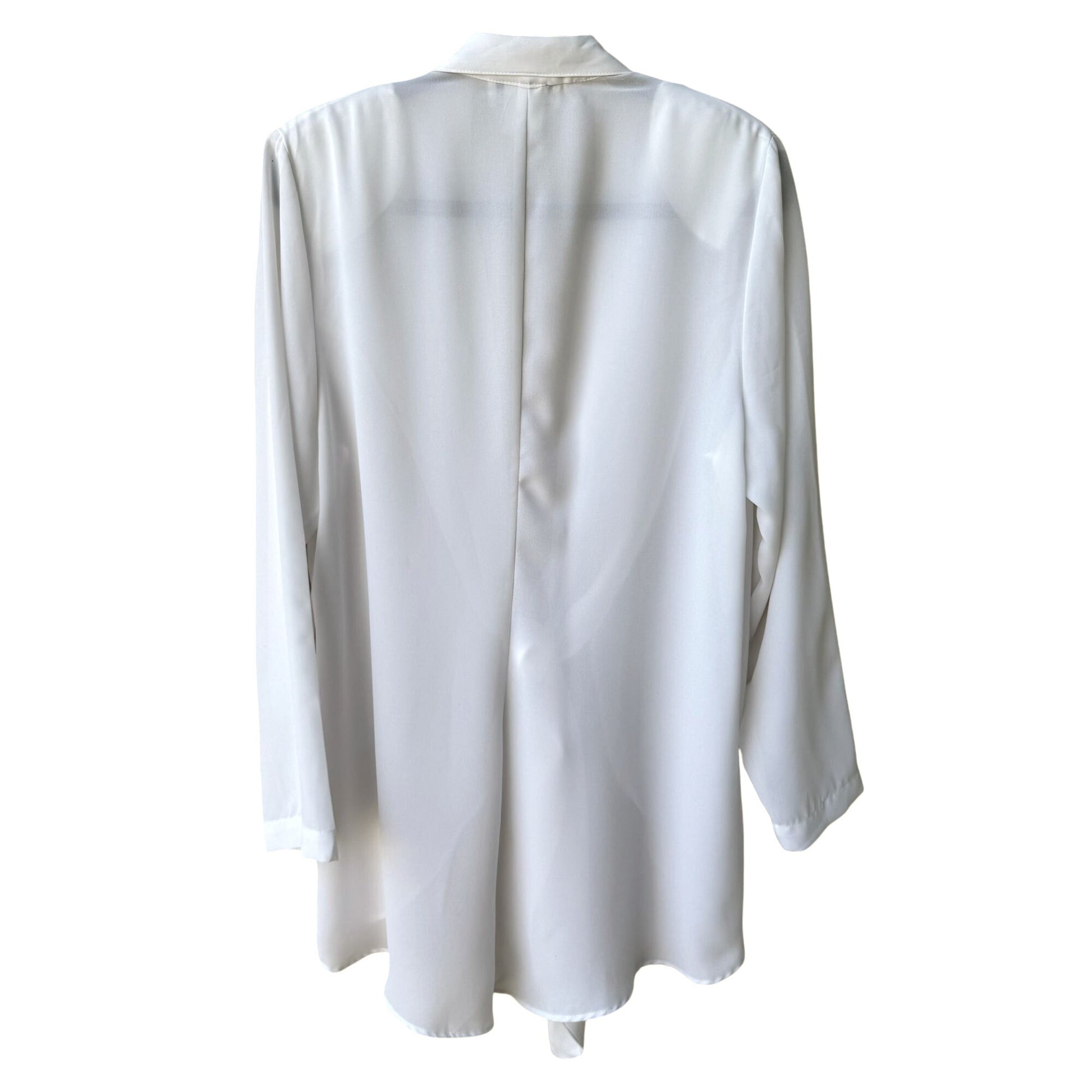 Contempo Casuals Vintage Expose Womens Flowy White Tie Front Fairy Witchy Top L