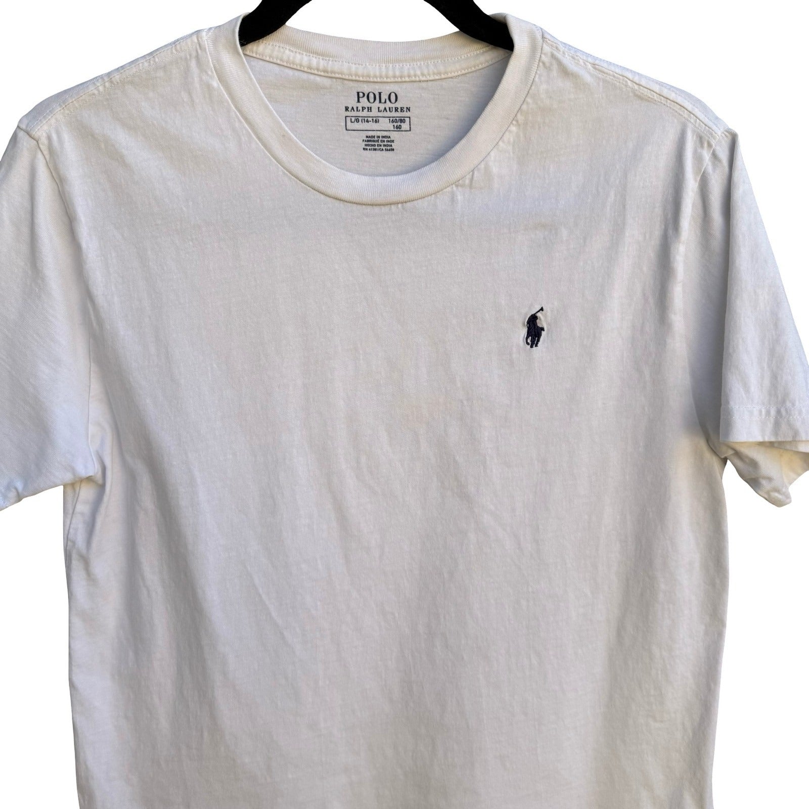 Polo Ralph Lauren Preppy Sporty Cotton Short Sleeve Pony Logo Shirt White Boys L