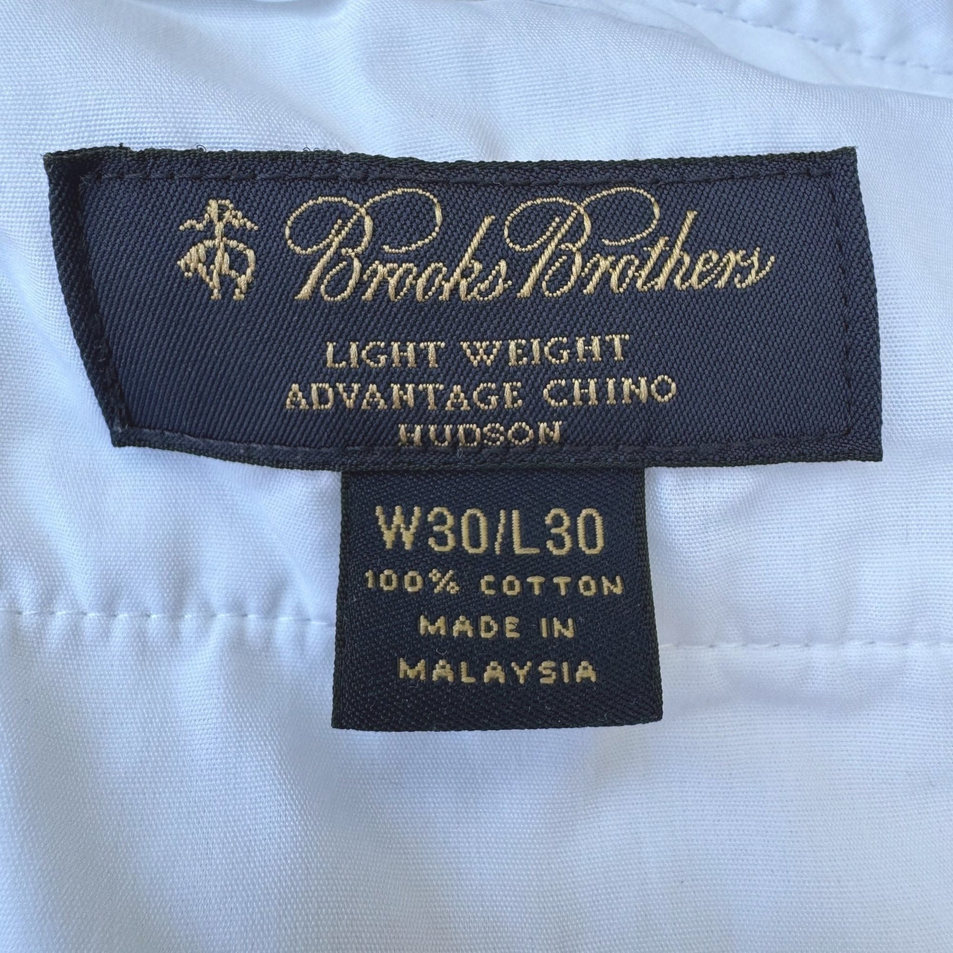 Brooks Brothers Hudson Lightweight Advantage Chino Pants W30/L30 Mens Flat Front