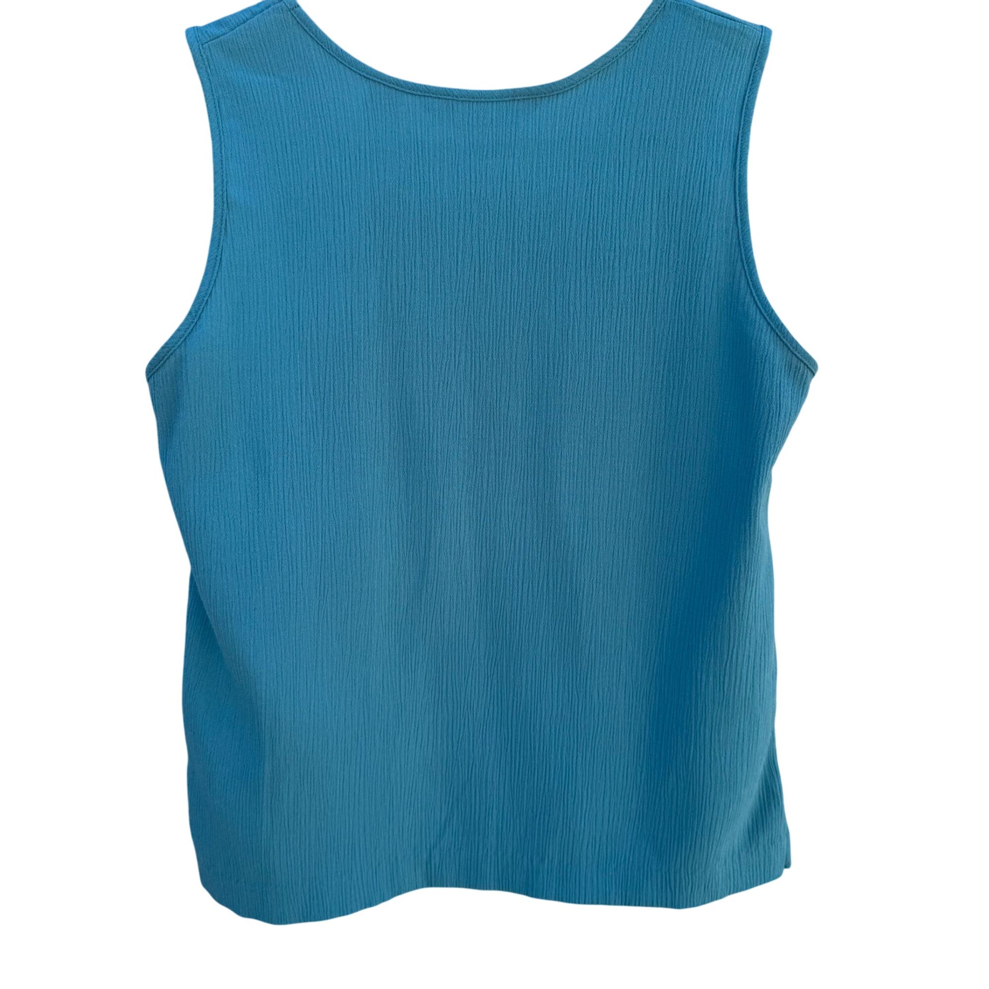 Drapers & Damons Vintage Womens Teal Textured Sleeveless Tank Top Shirt Blouse M