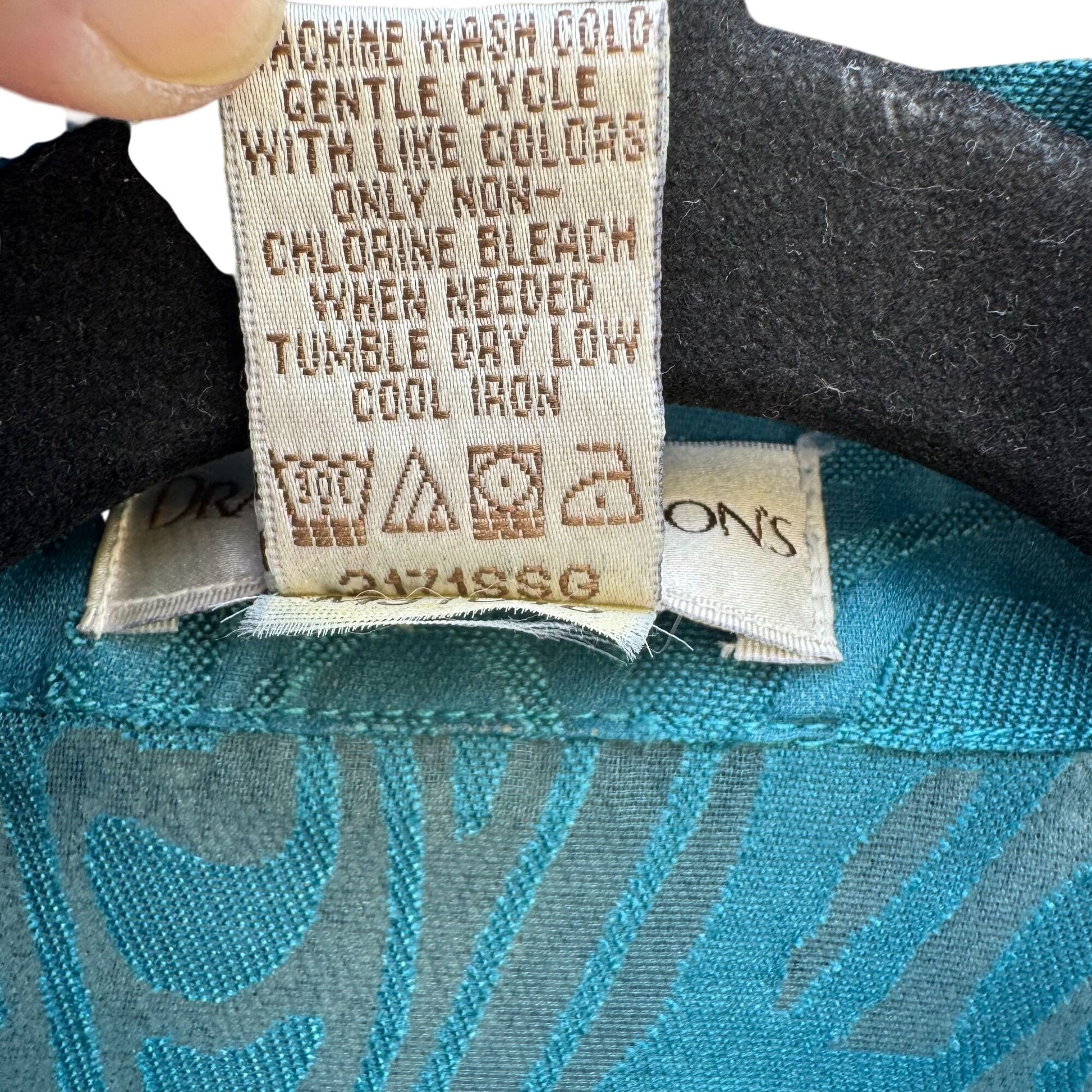 Drapers & Damons Sheer Teal Lightweight Floral Button Cuffs Zip Closure Jacket M