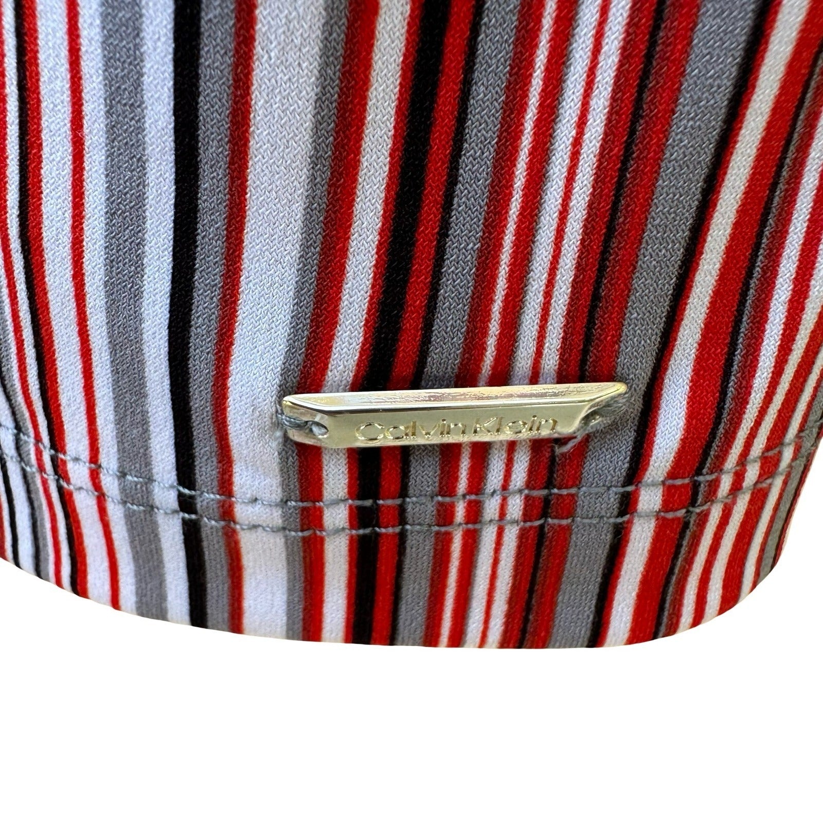 Calvin Klein Minimalist Preppy Nautical Layering Striped Sleeveless Blouse L