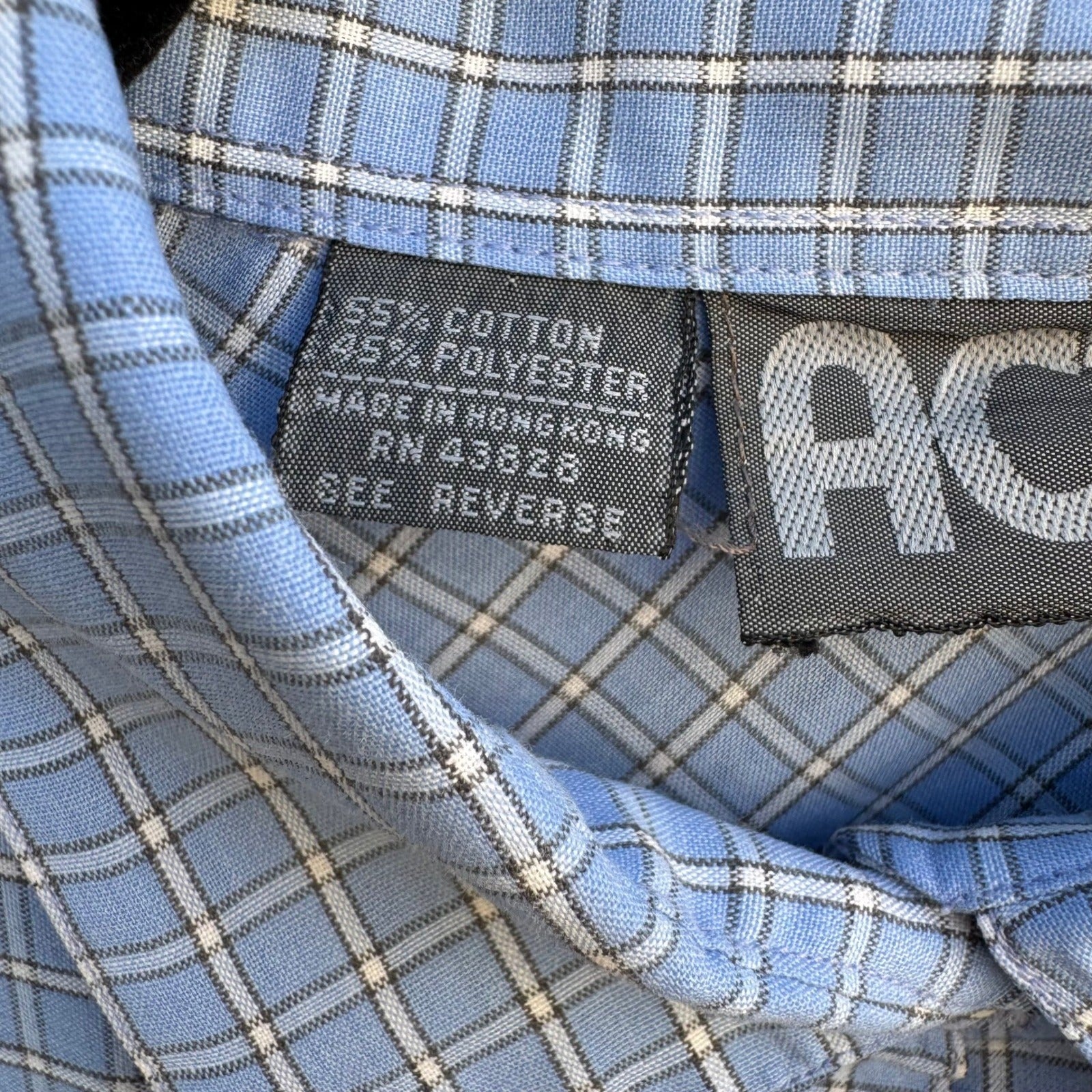 ACT III Vintage 80s Blue Plaid Button Shirt Gathered Yoke 16 Coastal Grandma