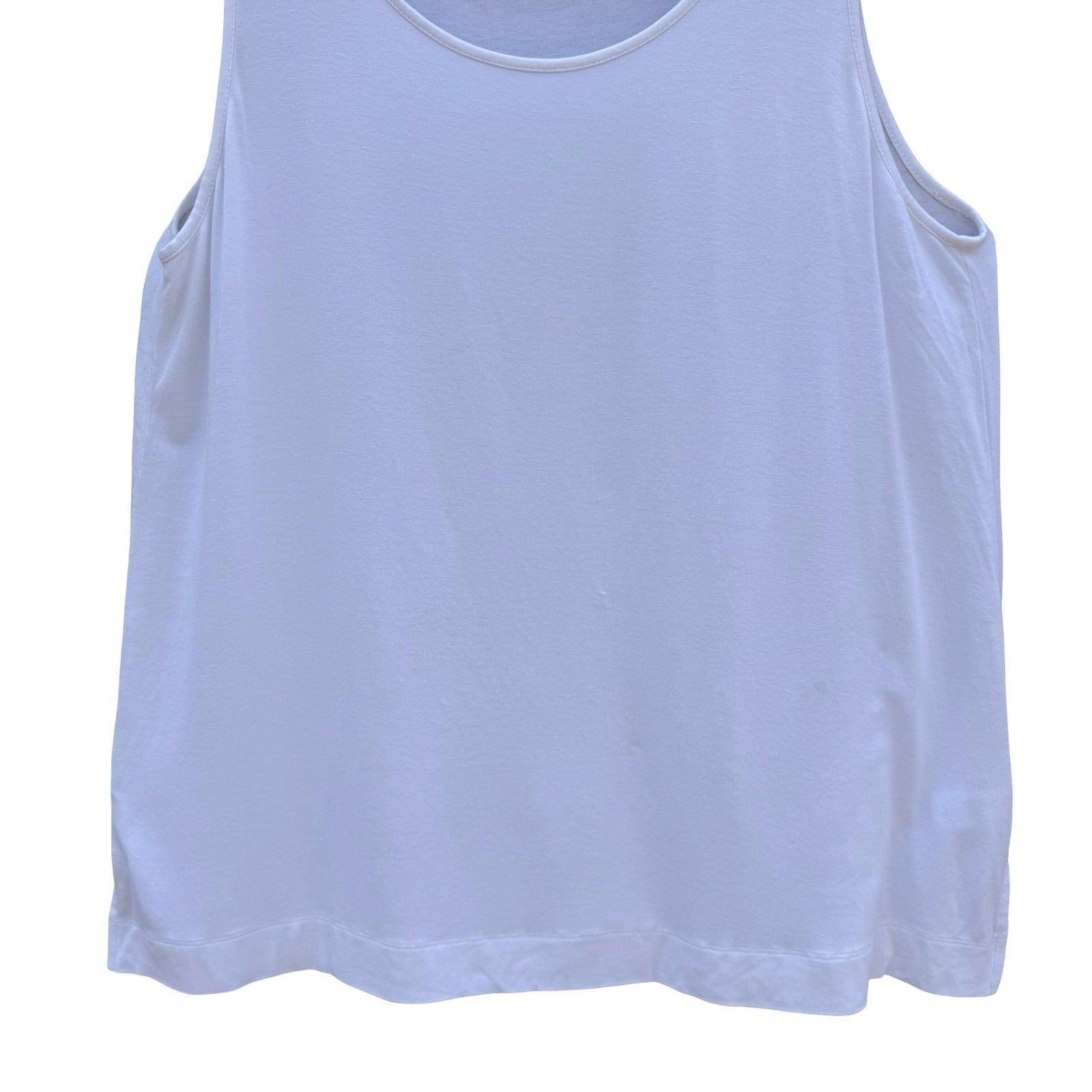 J. Jill Wearever White Scoop Neck Tank Top Sleeveless Rayon Stretch Size M