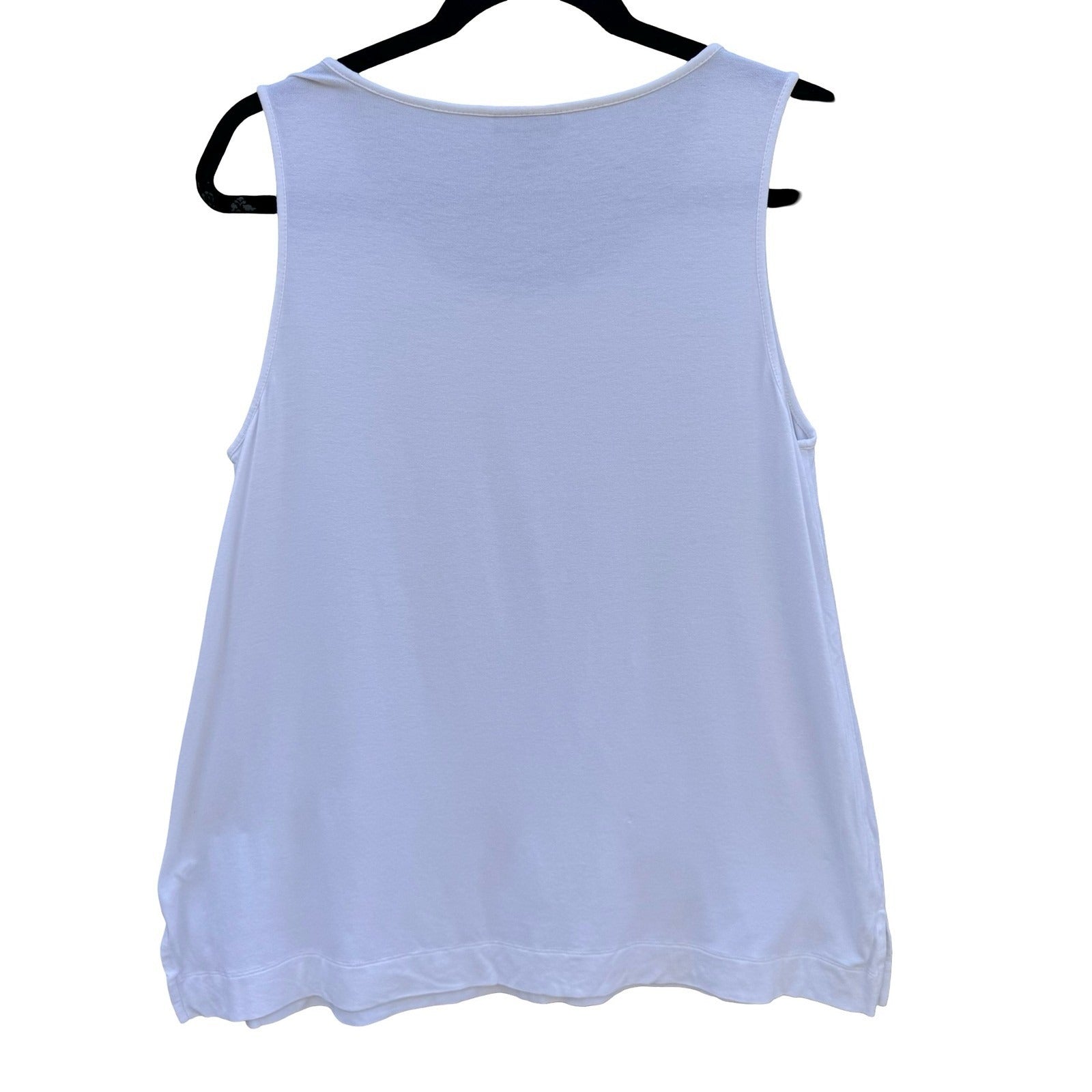 J. Jill Wearever White Scoop Neck Tank Top Sleeveless Rayon Stretch Size M