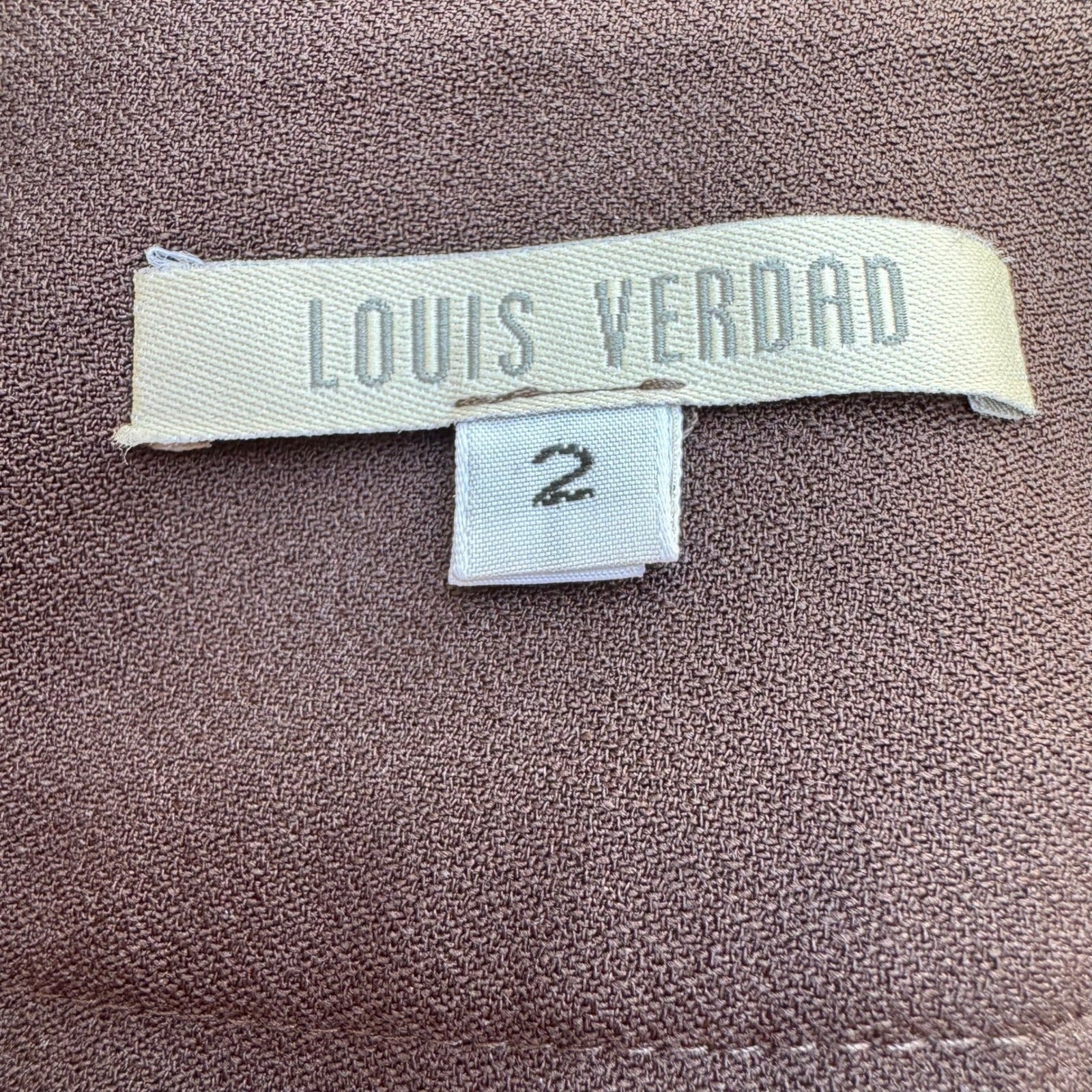 Louis Verdad Y2K Minimalist Professional Brown Flare Leg Wide Waistband Pant 2