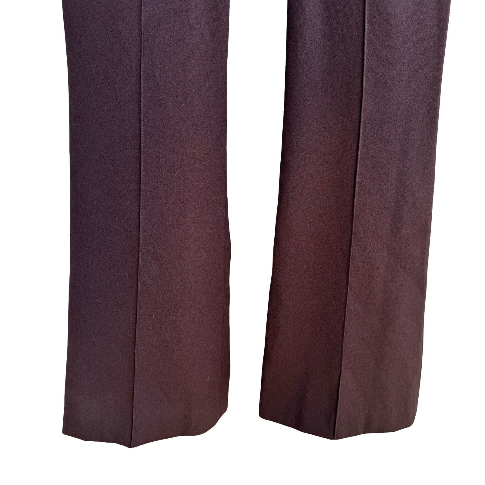 Louis Verdad Y2K Minimalist Professional Brown Flare Leg Wide Waistband Pant 2