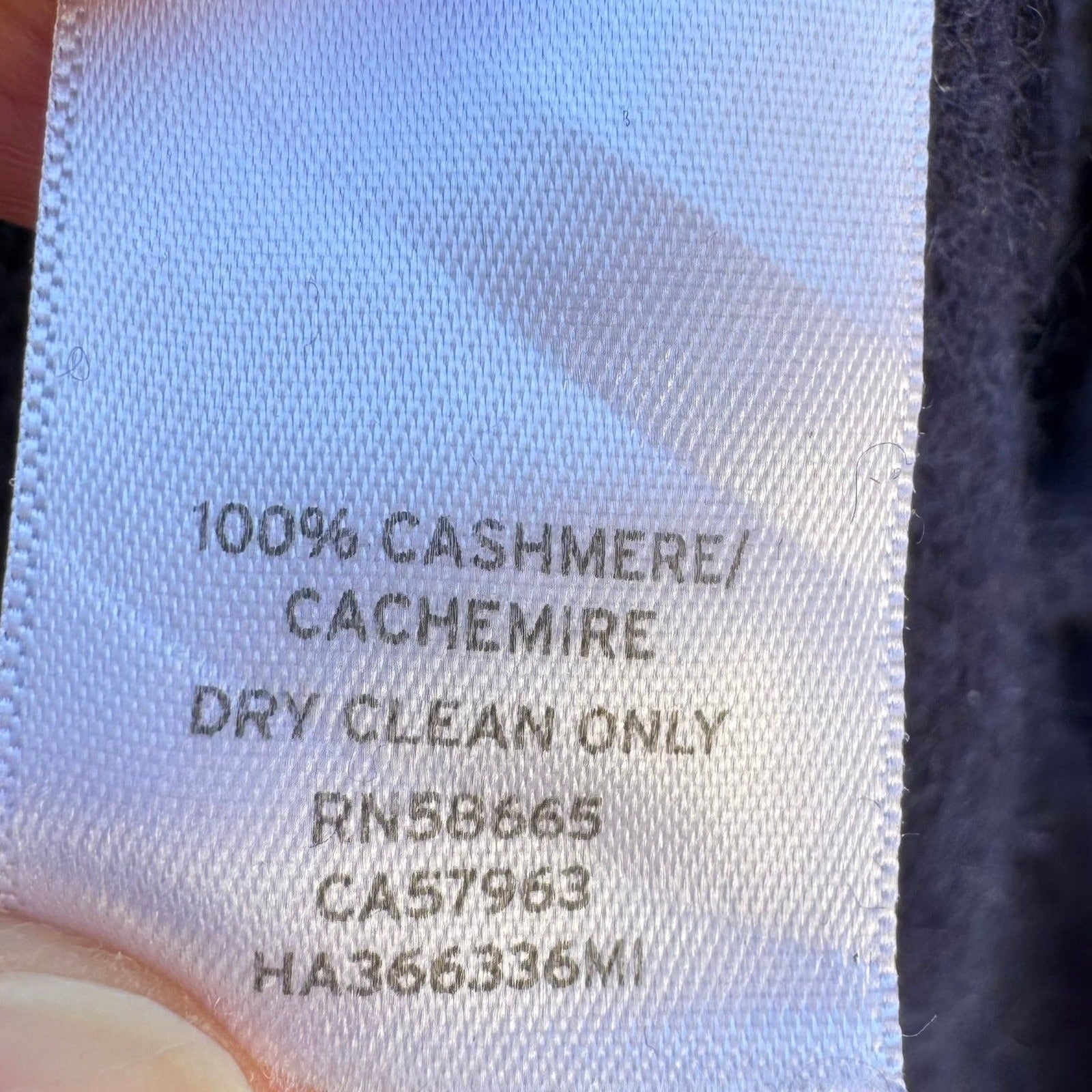 Halogen 100% Cashmere Side Tie Bow Old Money Minimalist Sweater Womens M Navy