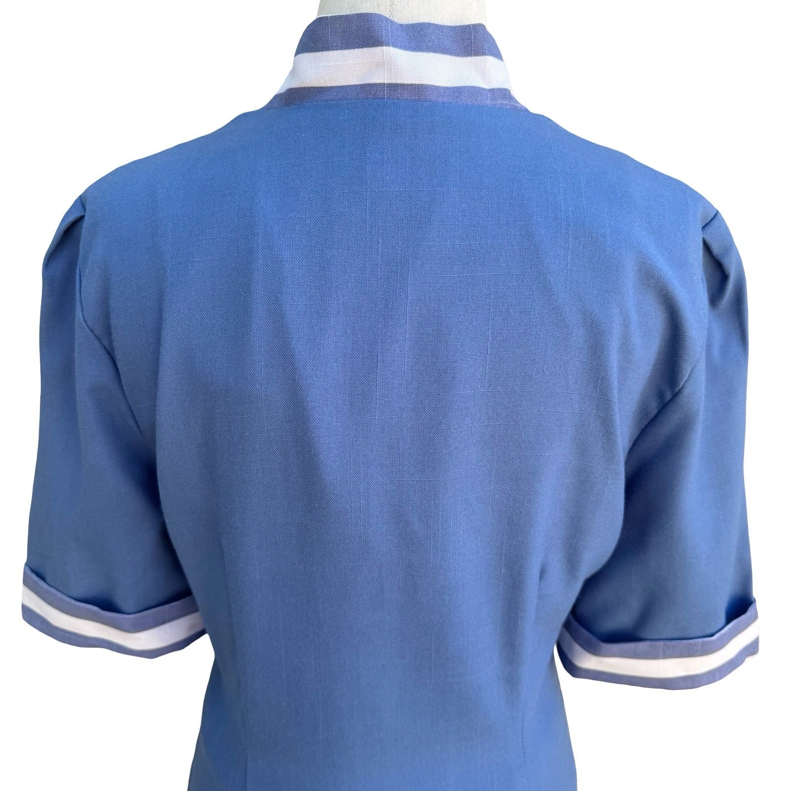 Sunshine Starshine Vintage 80s Retro Nautical Skirt Suit Striped Trim Blue 8