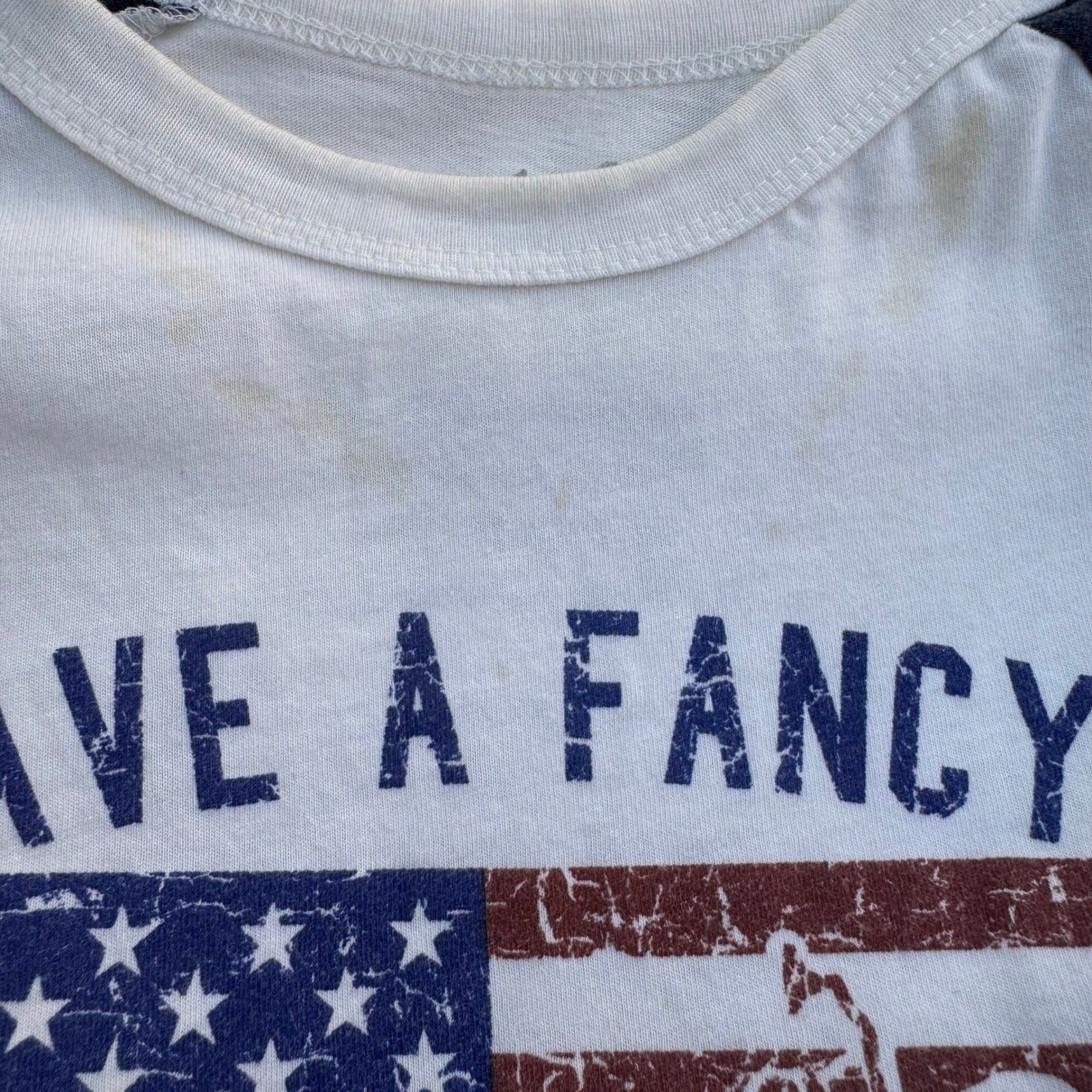 Sheryl Crow Graphic Baseball Tee White Fancy Ride Motorcycle Americana Medium