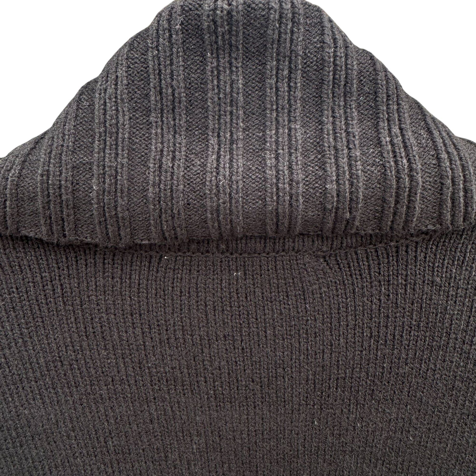 Isaac Mizrahi Womens Black Ribbed Open Front Knit Cardigan Sweater Pockets L