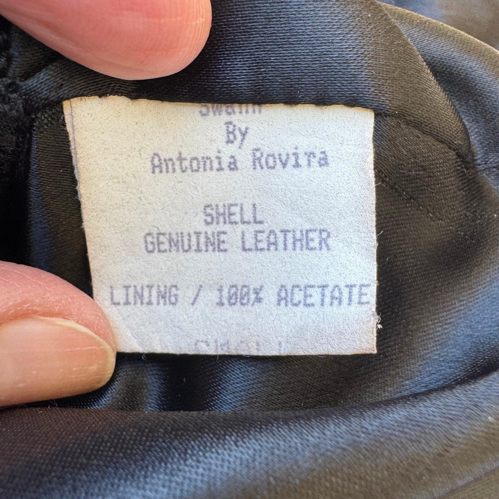 Swann Antonia Rovira Vintage 90s Y2K Leather Goth Grunge Minimalist Jacket S