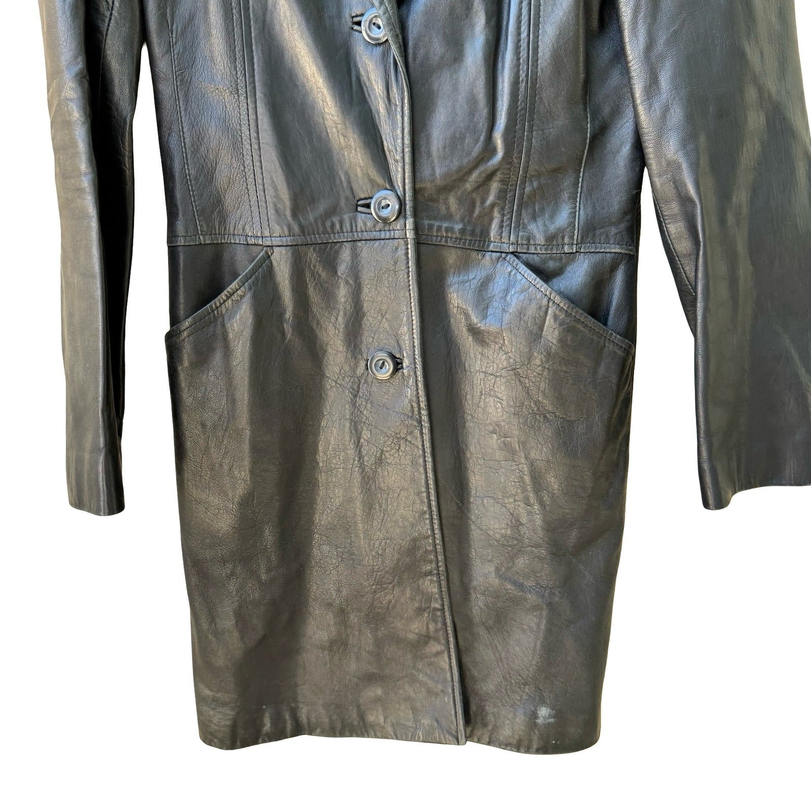 Swann Antonia Rovira Vintage 90s Y2K Leather Goth Grunge Minimalist Jacket S