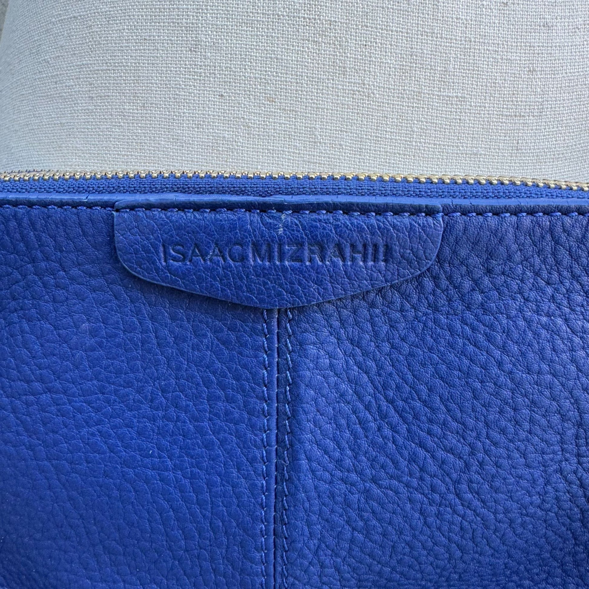 Isaac Mizrahi Crossbody Genuine Leather Bag Blue Tassel Adjustable Strap New