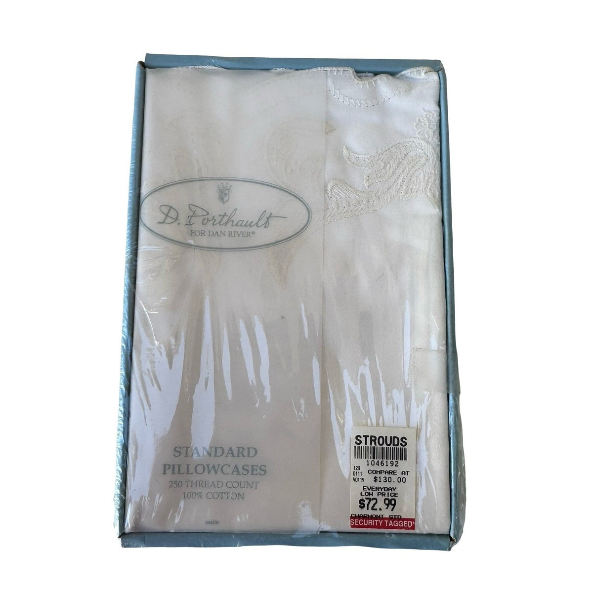 D. Porthault Dan River Chaumont Embroidered Pillowcase Set Cream Standard Size