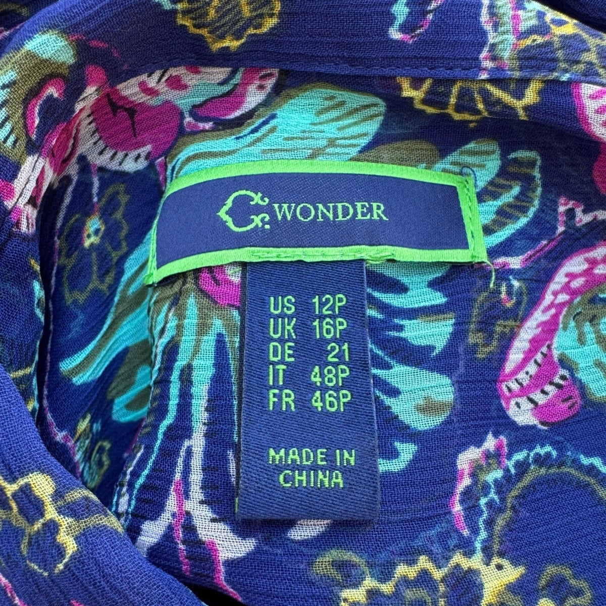 C Wonder Boho Coastal Resorwear Whimsigoth Floral Sheer Maxi Shirt Dress 12P