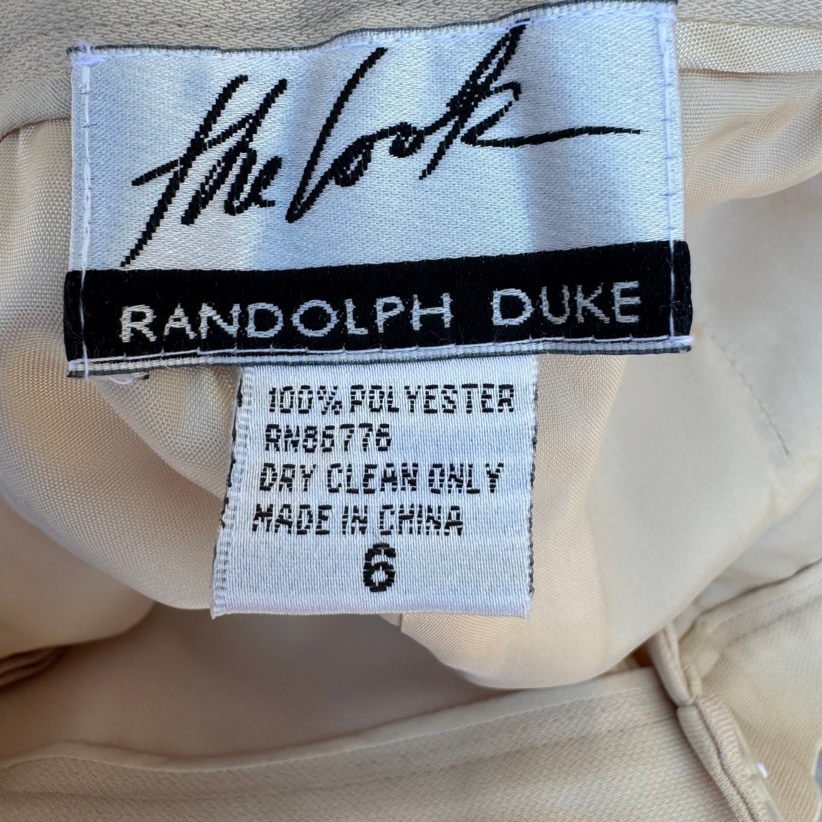 Randolph Duke The Look Stone Beige Pleated Straight Leg Trousers Womens 6 NEW