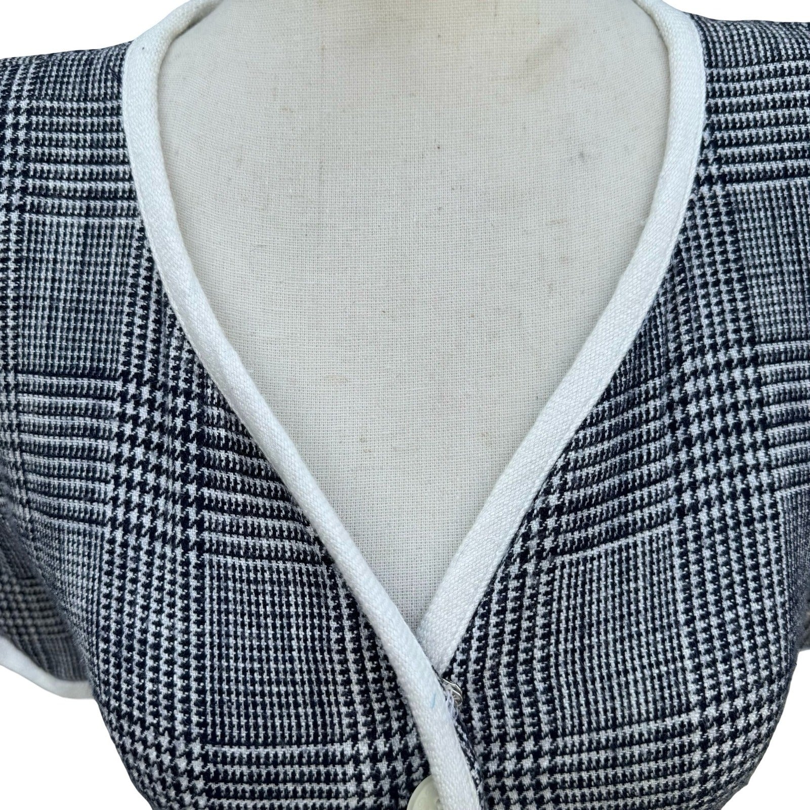 Maggy London Kenneth Nolan Vintage 90s Glen Plaid Button Front Midi Sheath Dress