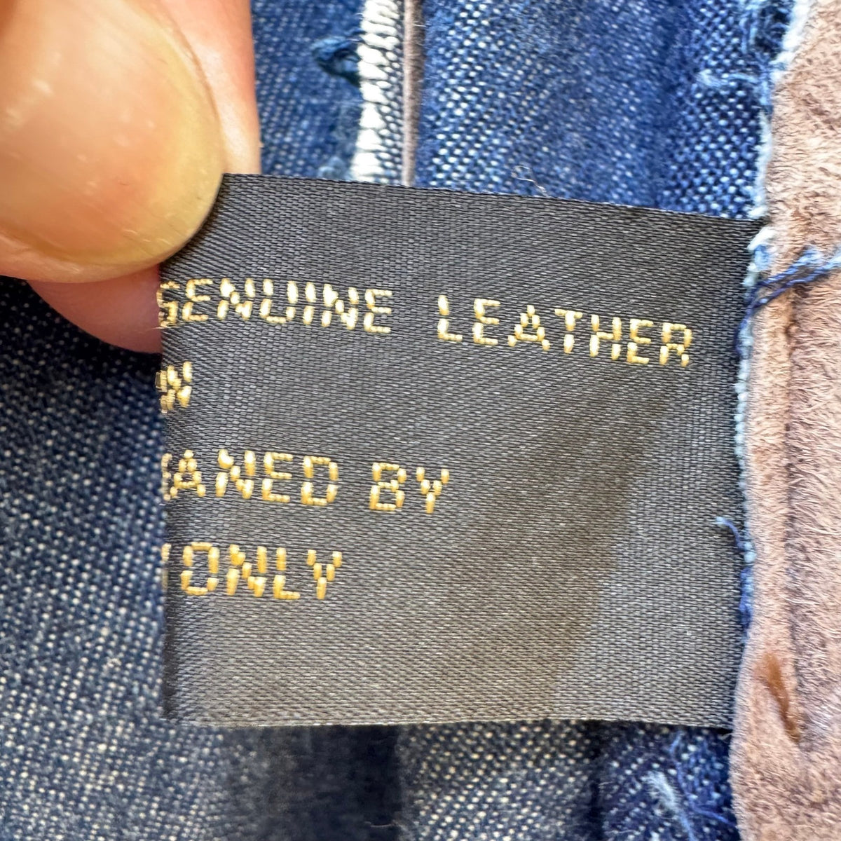 Jane Doe Y2K Suede Denim Contrast Stitch Raw Edge Trench Jacket Brown Womens XS