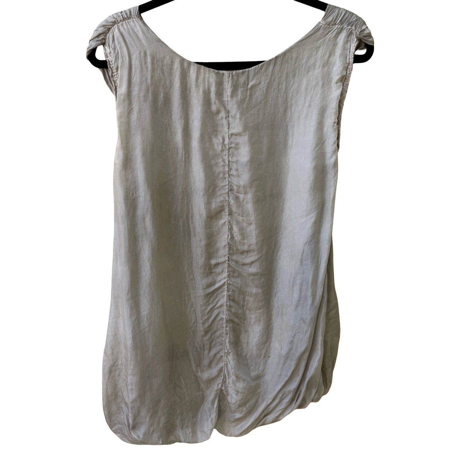 Tempo Paris Silk Lagenlook Boho Fairycore Ethereal Cowl Neck Bubble Hem Blouse M
