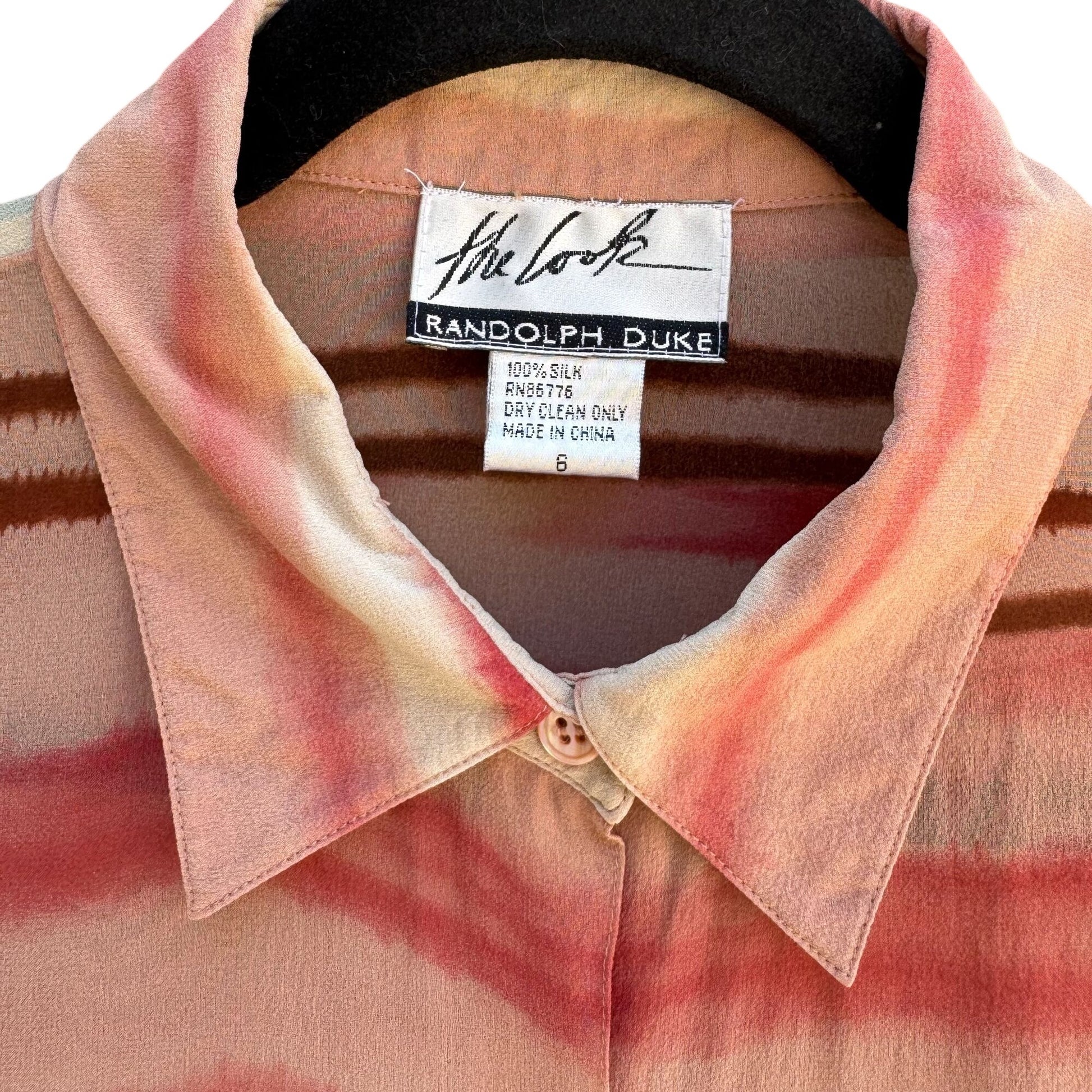 Randolph Duke The Look Sheer Silk Striped Button-Up Shirt & Sleeveless Top Set 6