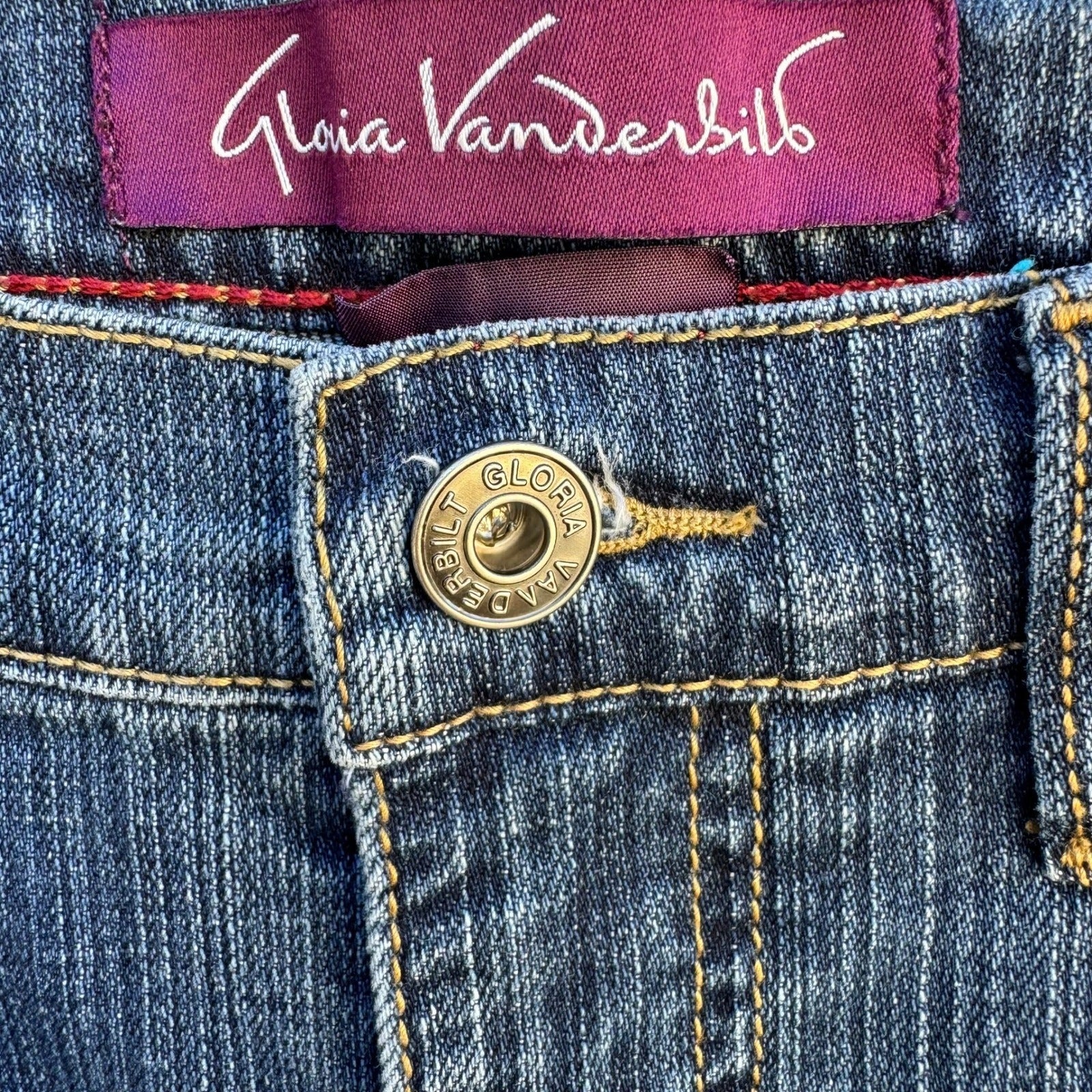Gloria Vanderbilt Giselle Bootcut Jeans Womens 8 Short Blue Stretch Denim Swan